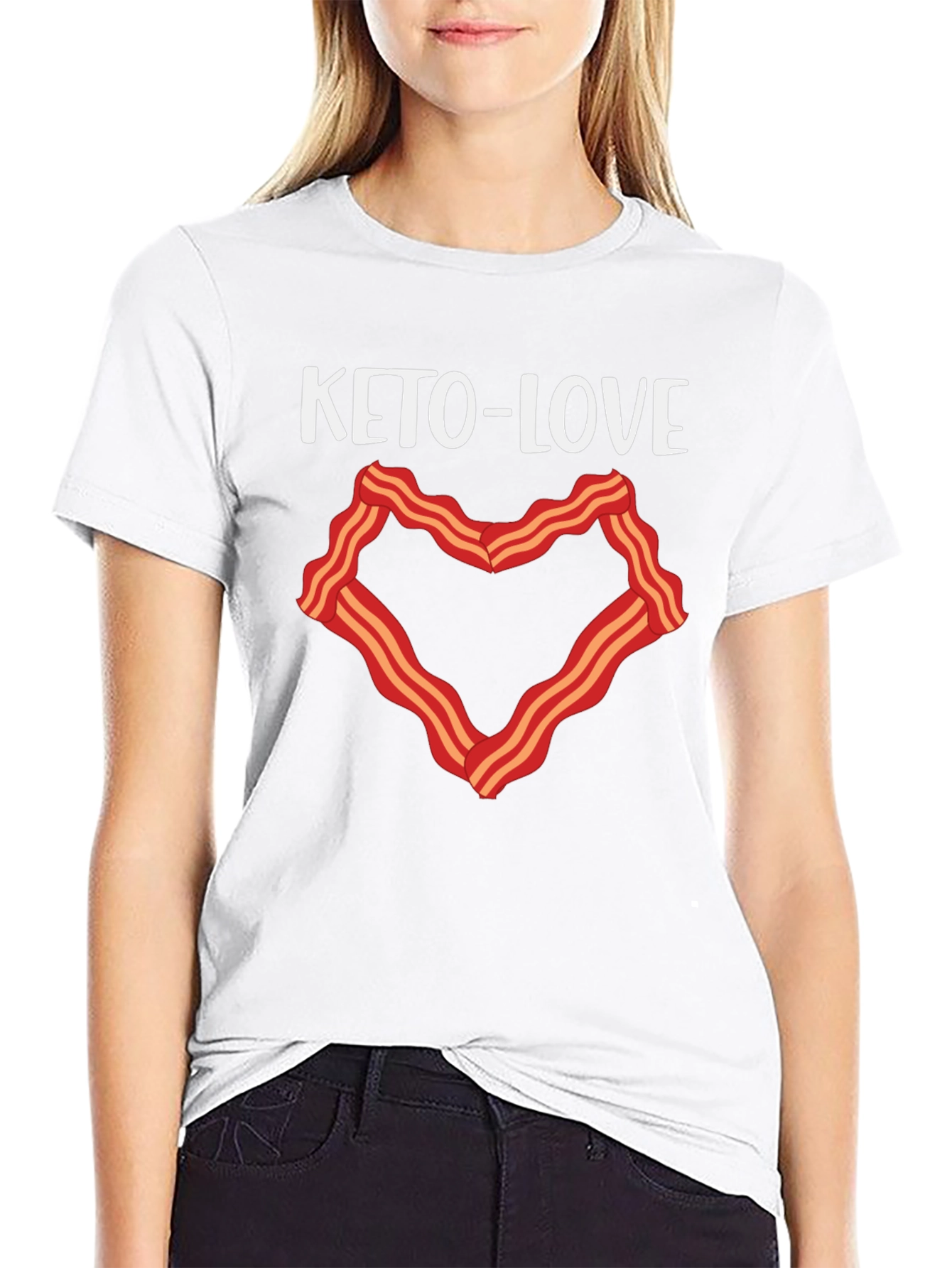Keto-Love Bacon Heart Graphic T-Shirt