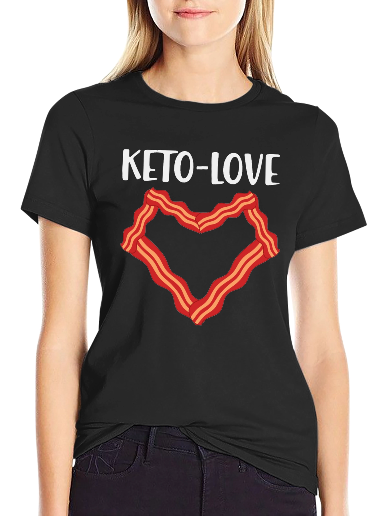 Keto-Love Bacon Heart Graphic T-Shirt