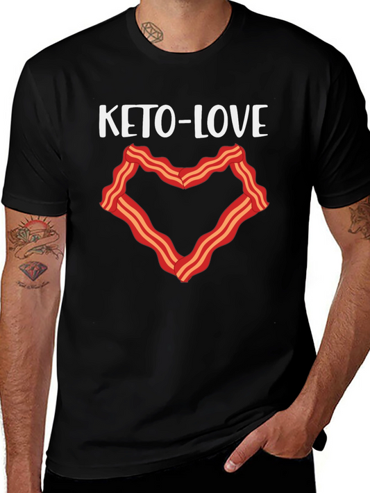 Keto-Love Bacon Heart Graphic T-Shirt