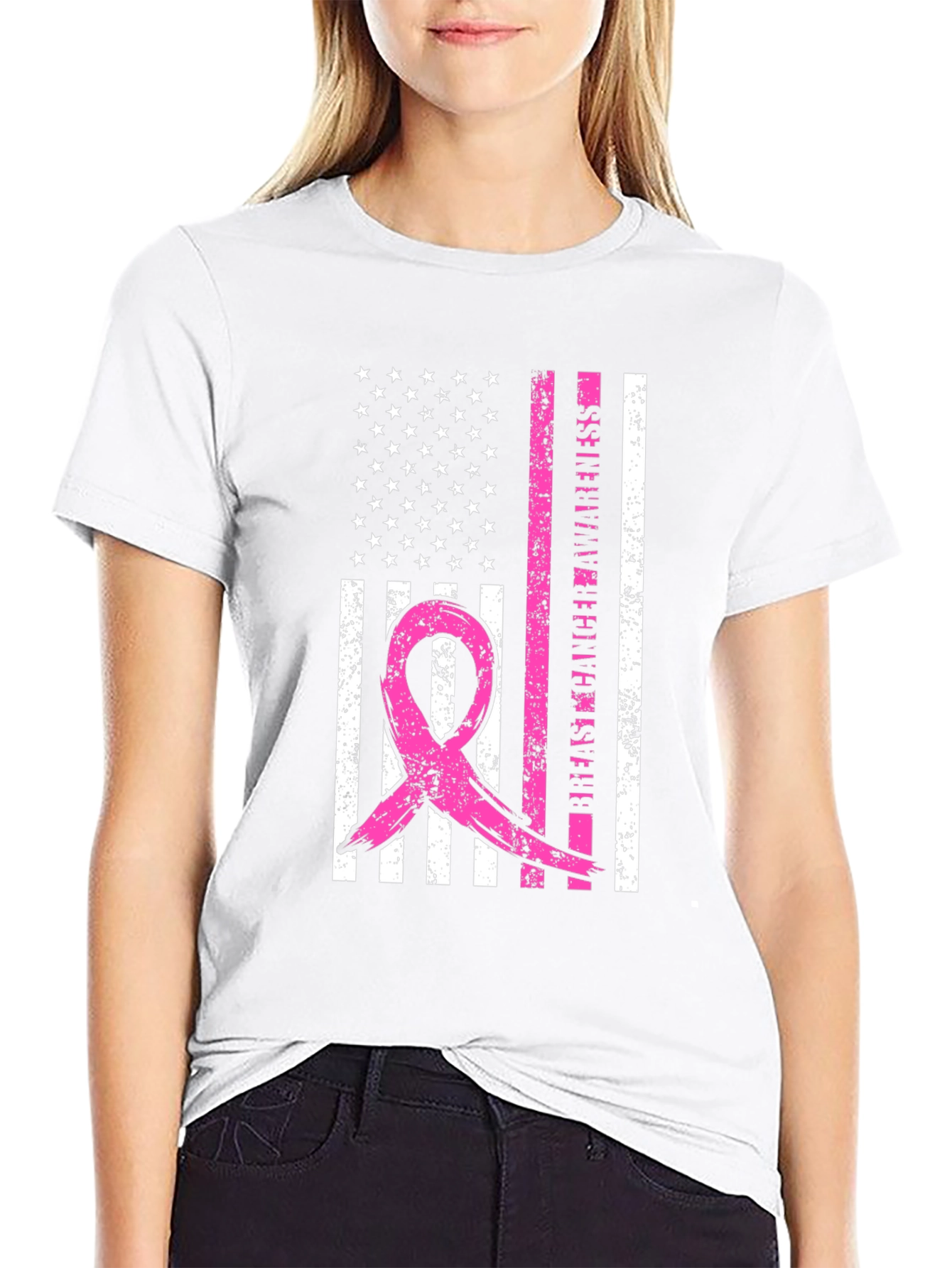 Breast Cancer Awareness Flag T-Shirt