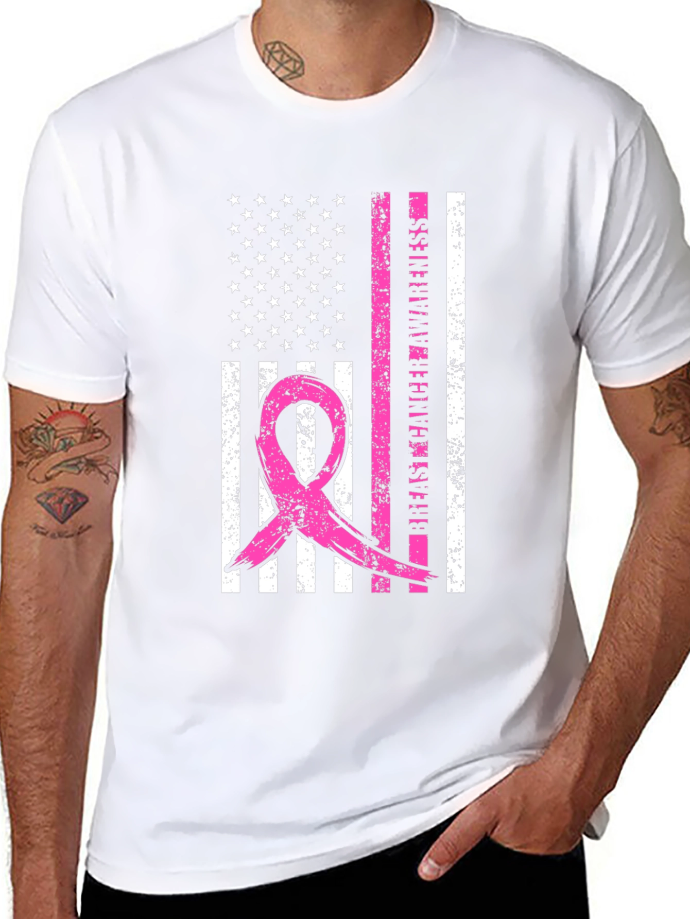 Breast Cancer Awareness Flag T-Shirt