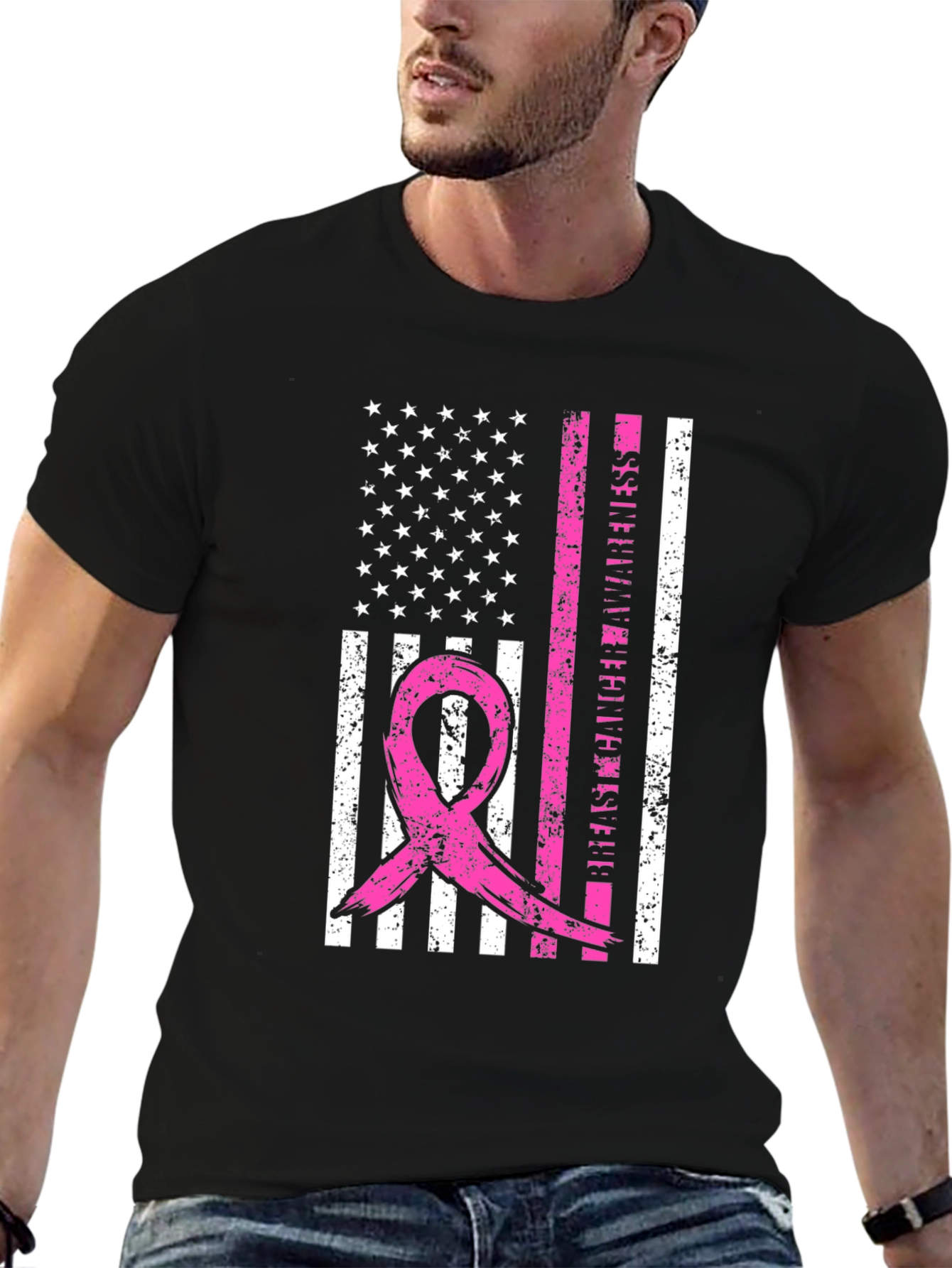 Breast Cancer Awareness Flag T-Shirt