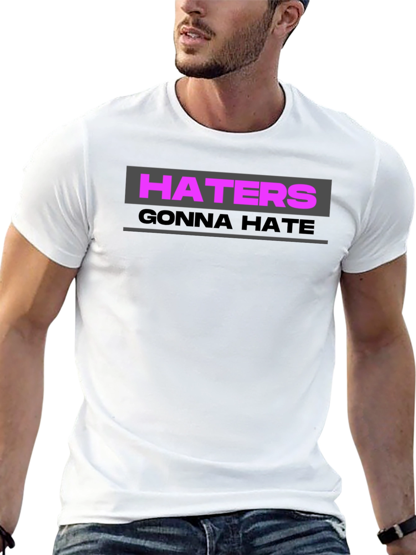 Haters Gonna Hate Graphic Tee - Trendy Black T-Shirt