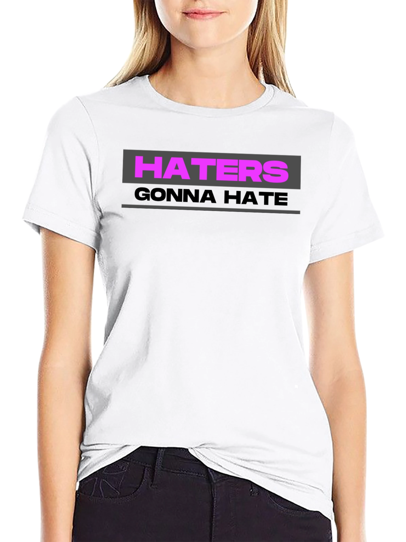 Haters Gonna Hate Graphic Tee - Trendy Black T-Shirt