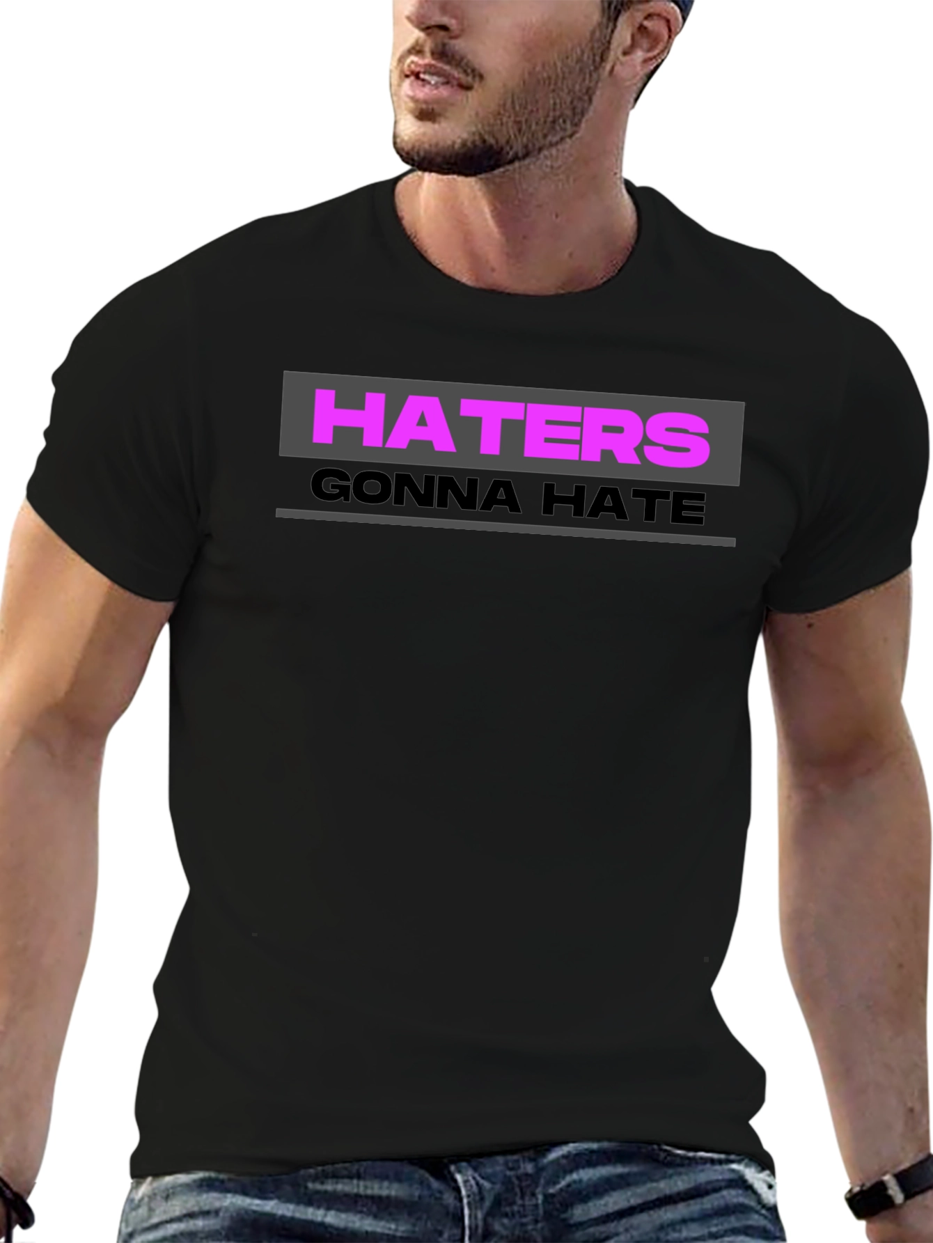Haters Gonna Hate Graphic Tee - Trendy Black T-Shirt
