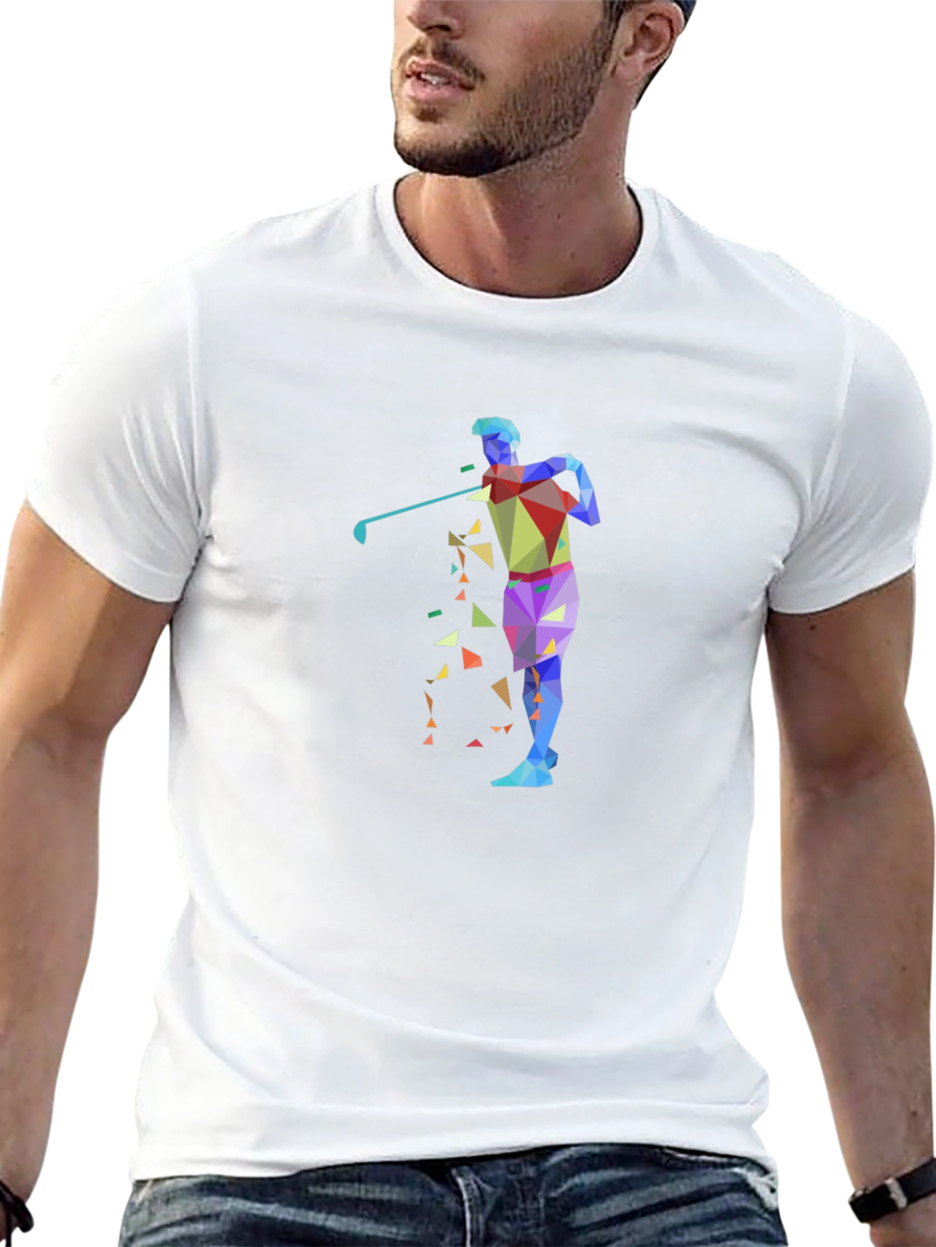 Abstract Golf Graphic Black T-Shirt