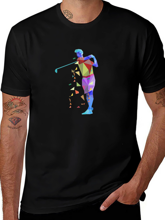 Abstract Golf Graphic Black T-Shirt