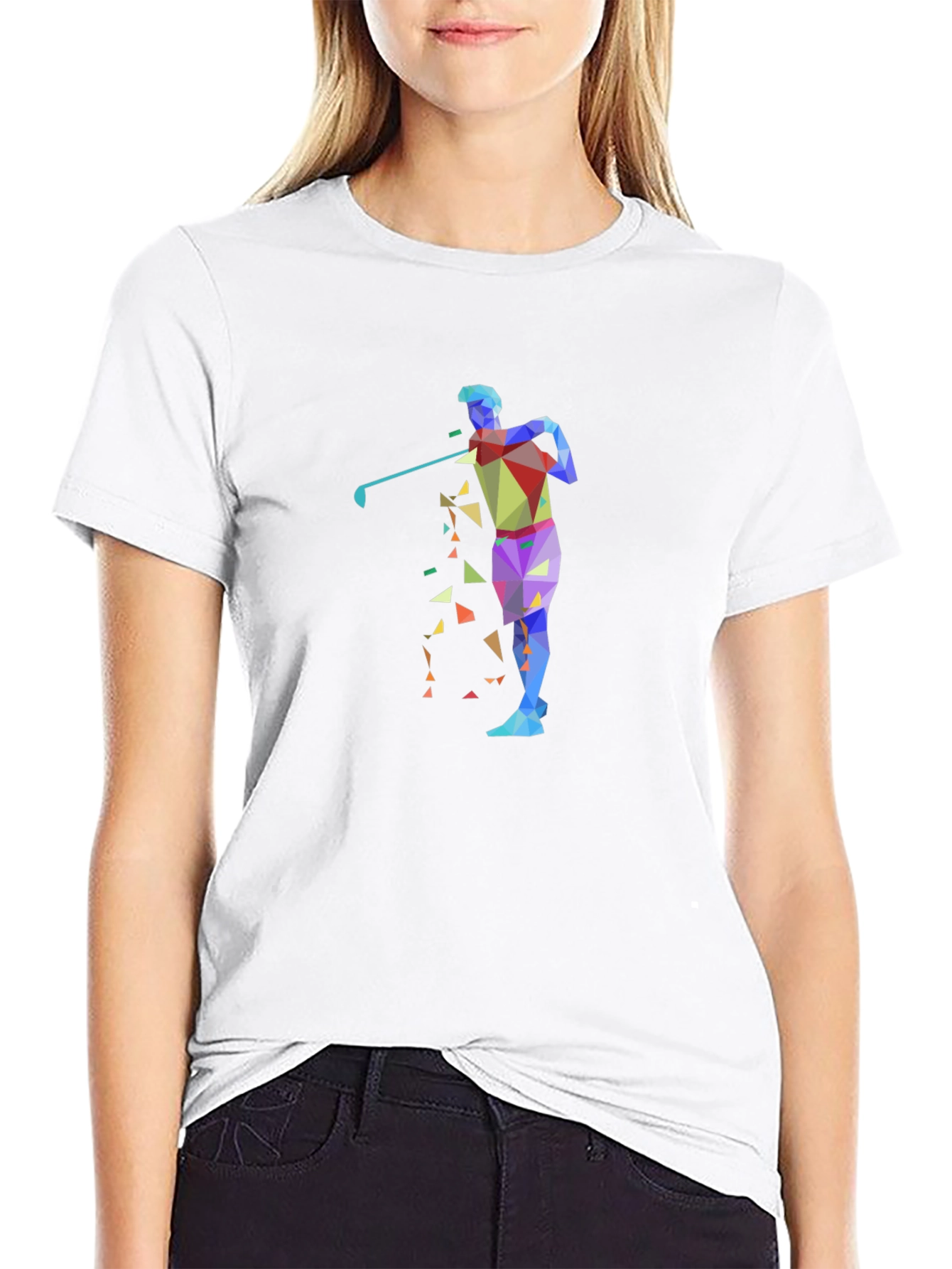 Abstract Golf Graphic Black T-Shirt