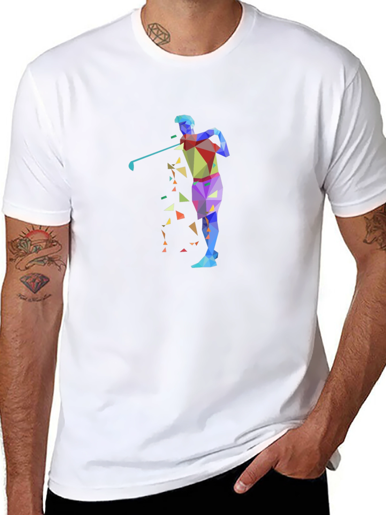 Abstract Golf Graphic Black T-Shirt