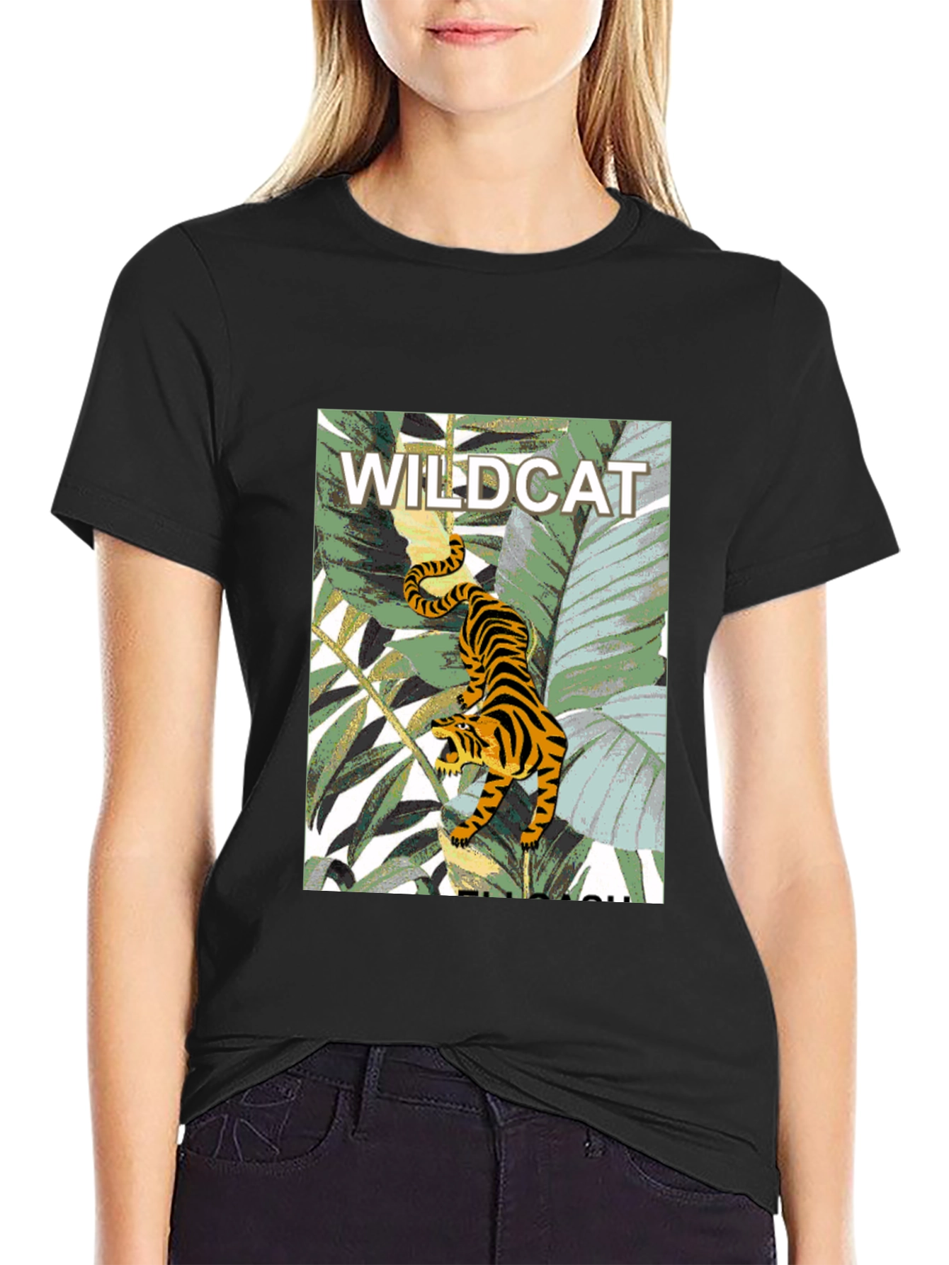 Wildcat Jungle Graphic Tee - Mens Black T-Shirt