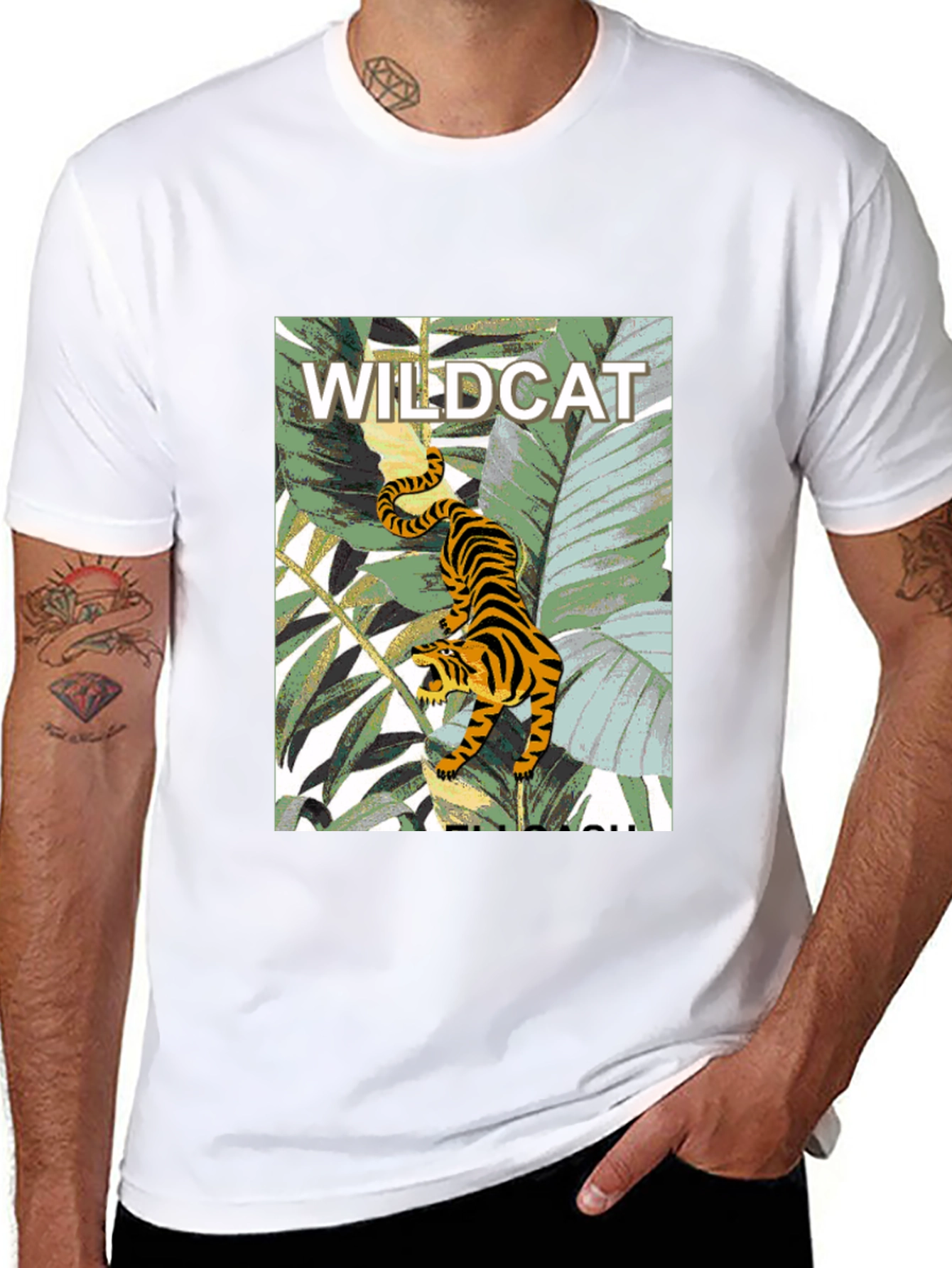 Wildcat Jungle Graphic Tee - Mens Black T-Shirt