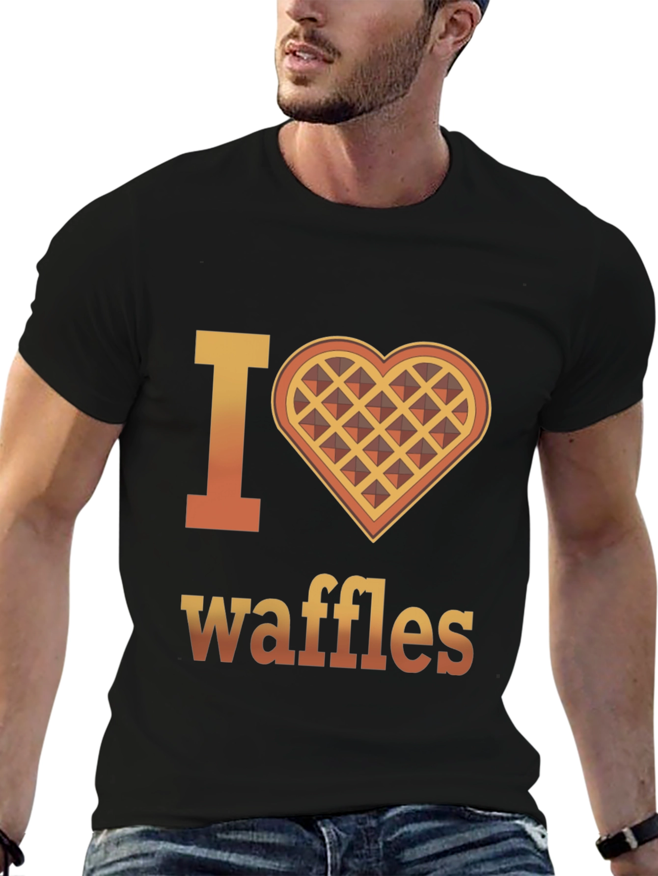 I Heart Waffles Graphic T-Shirt - Novelty Tee