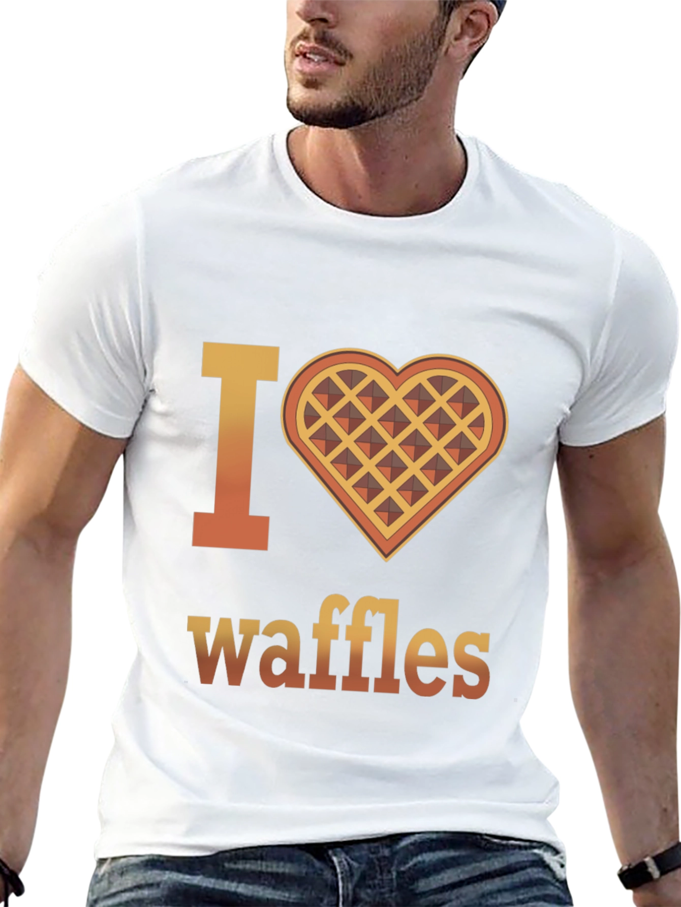 I Heart Waffles Graphic T-Shirt - Novelty Tee