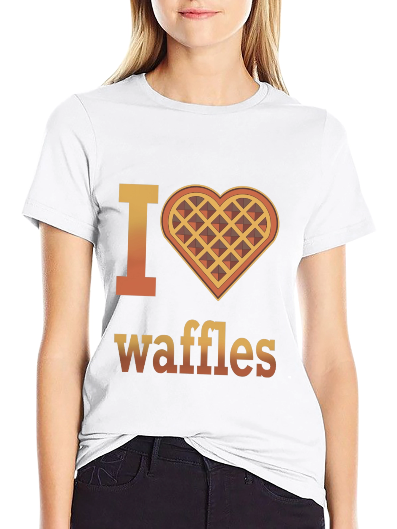I Heart Waffles Graphic T-Shirt - Novelty Tee