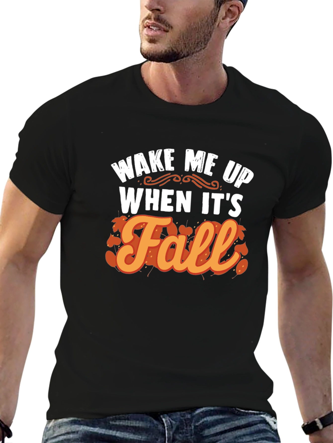 Wake Me Up When Its Fall Black Graphic Tee