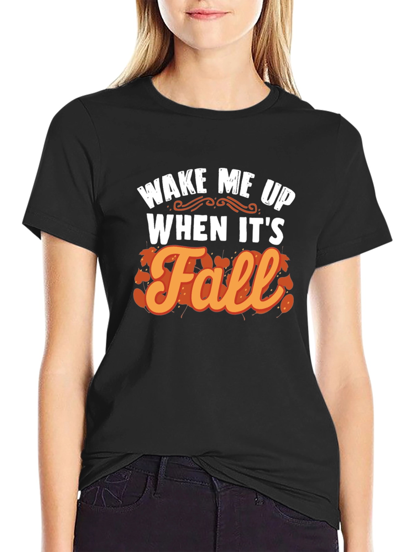 Wake Me Up When Its Fall Black Graphic Tee