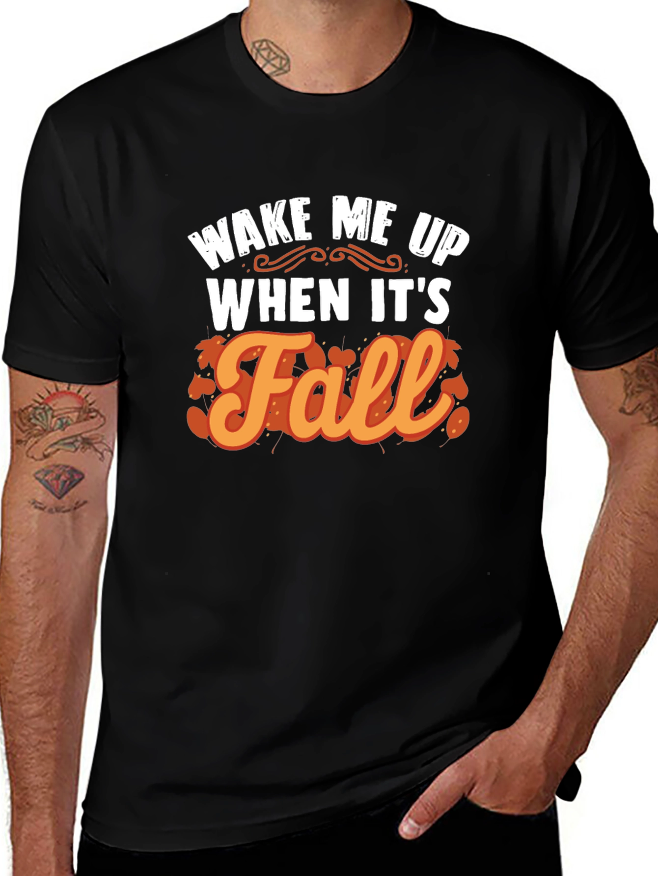Wake Me Up When Its Fall Black Graphic Tee
