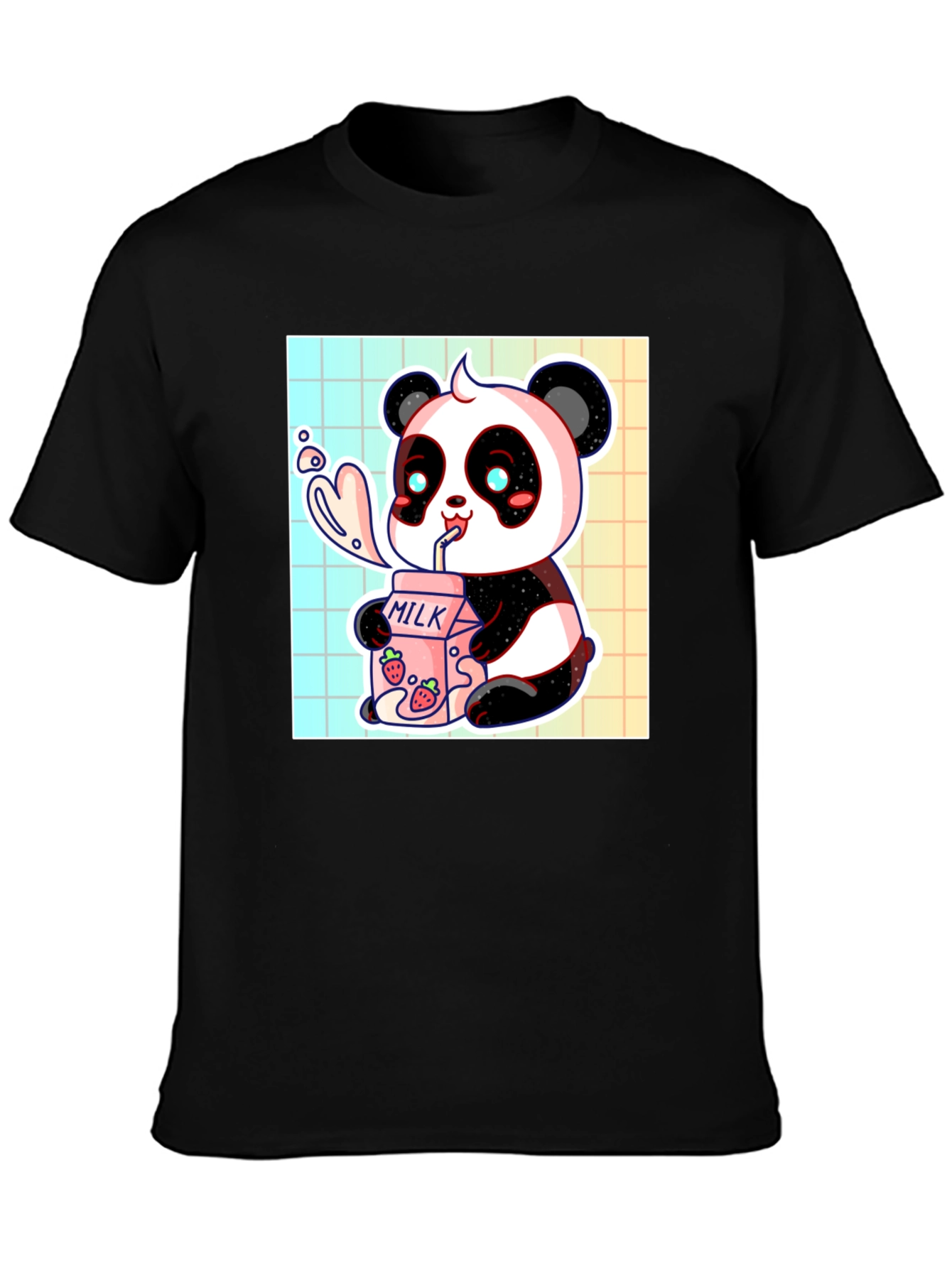 Cute Panda Milk T-Shirt - Kawaii Style