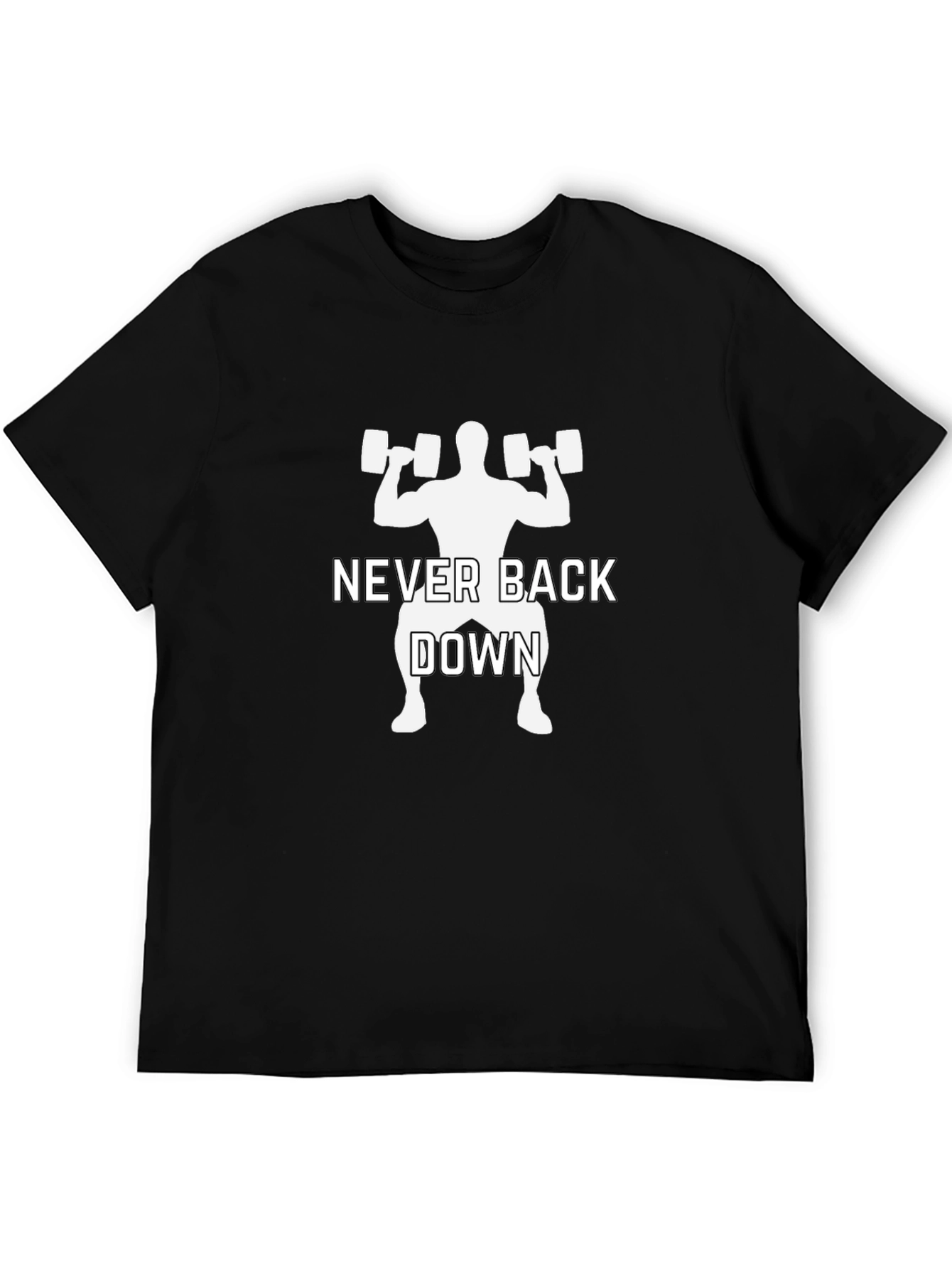 Never Back Down Fitness T-Shirt - Black