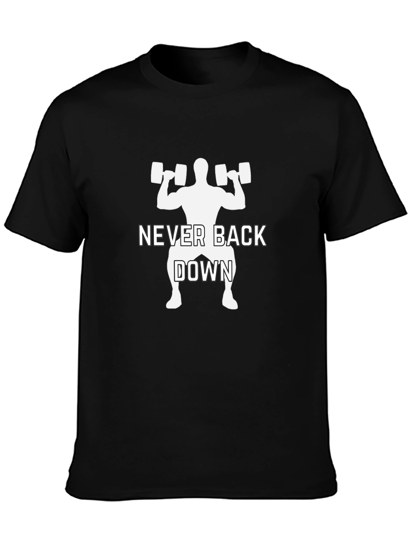 Never Back Down Fitness T-Shirt - Black
