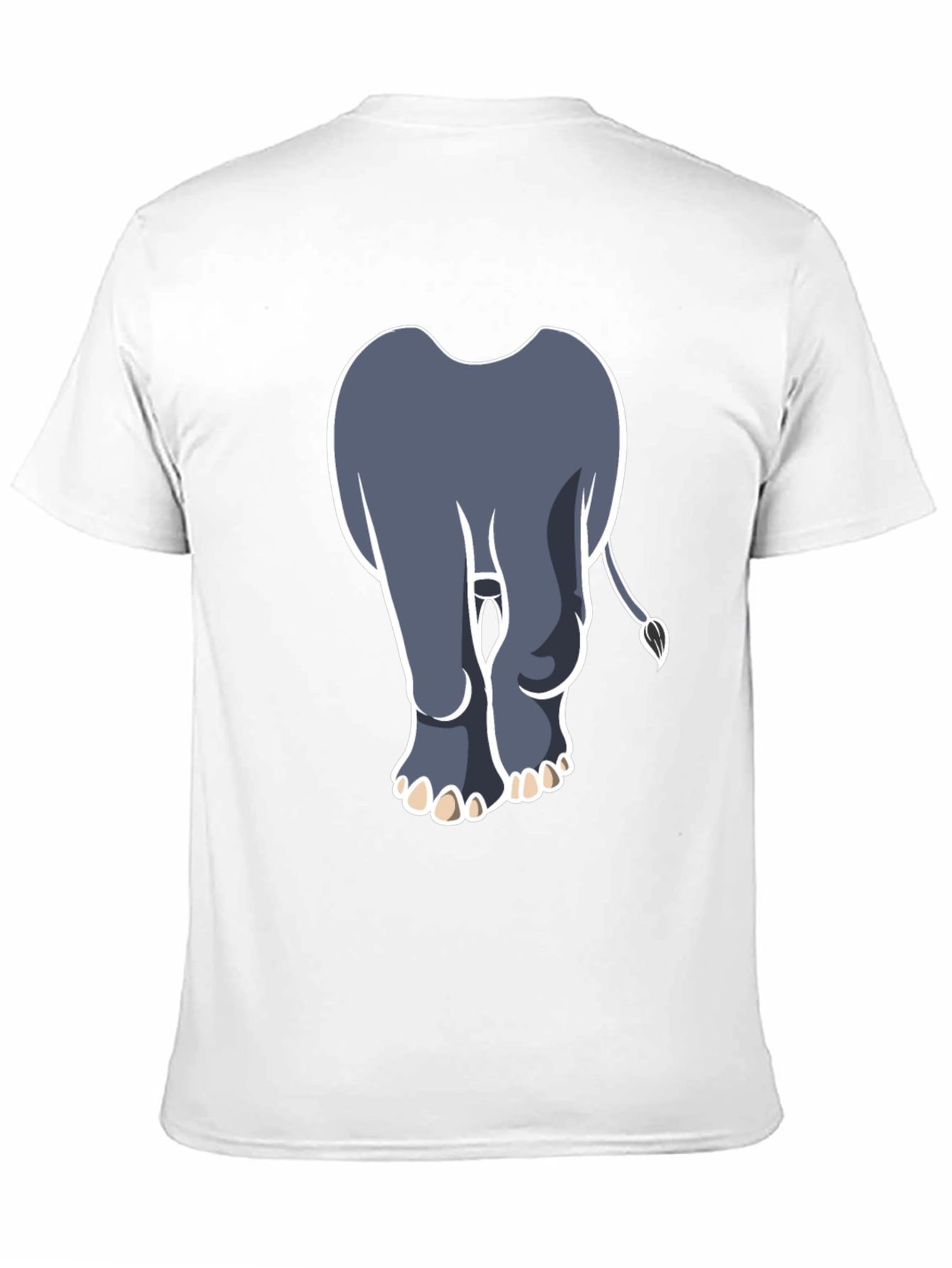 Elephant Rear View Graphic Tee - Black