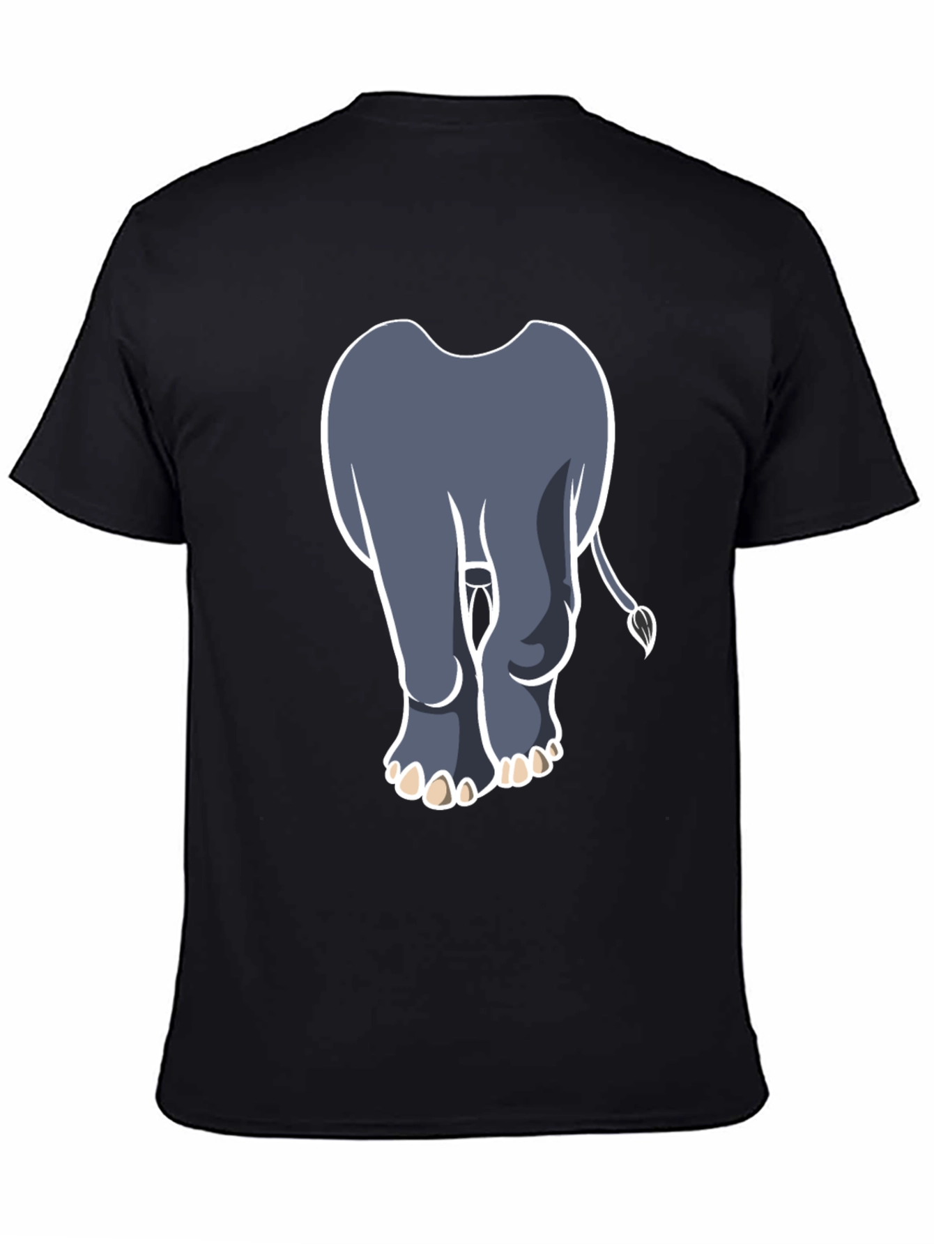 Elephant Rear View Graphic Tee - Black