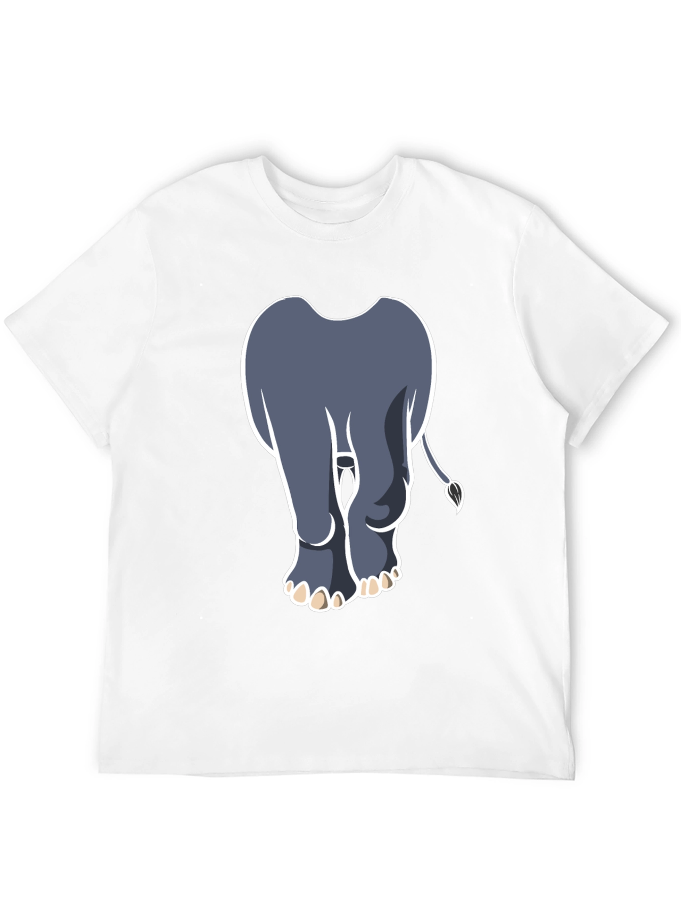 Elephant Rear View Graphic Tee - Black