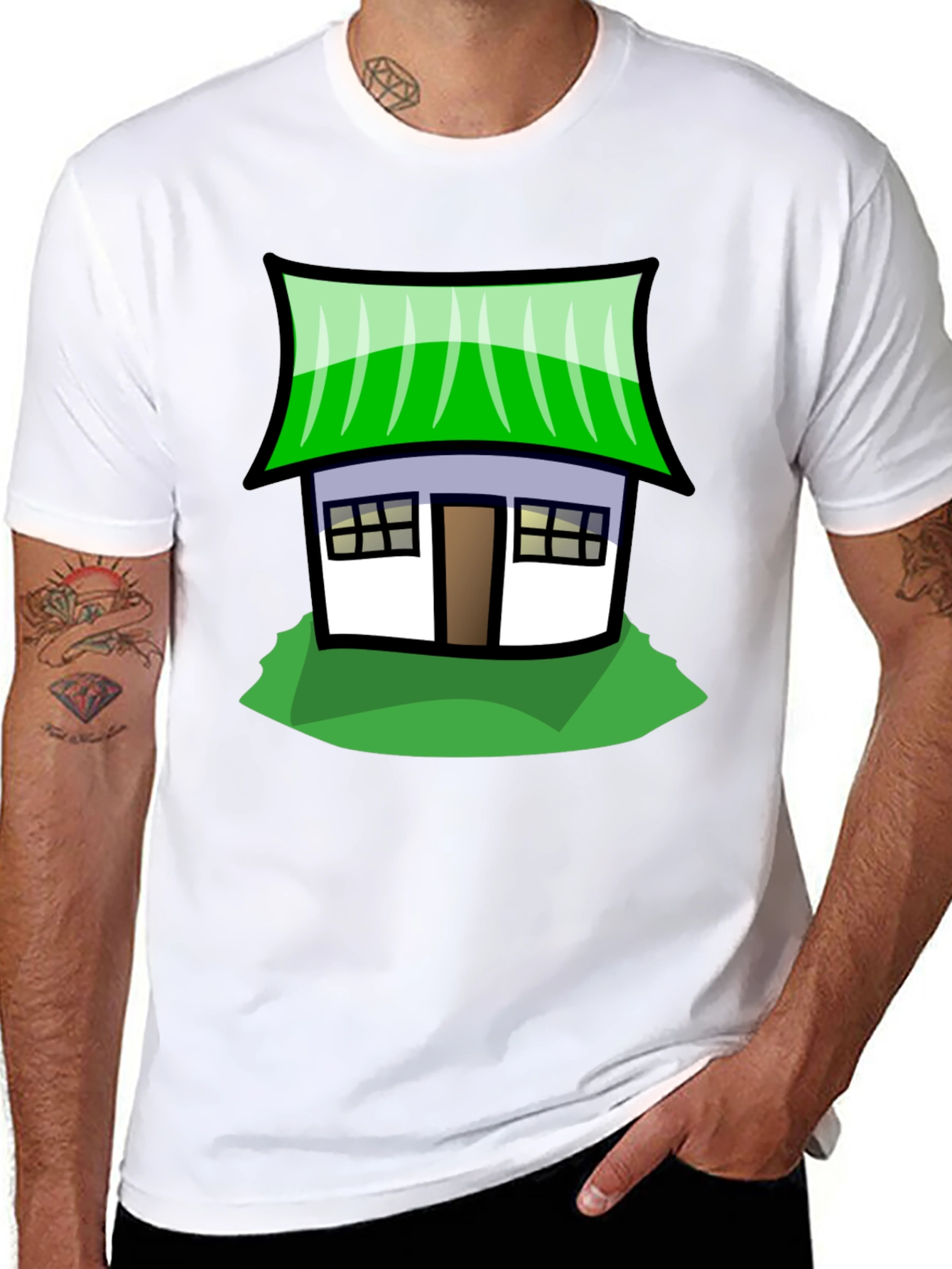 Whimsical House Graphic Tee - Soft Cotton Comfort