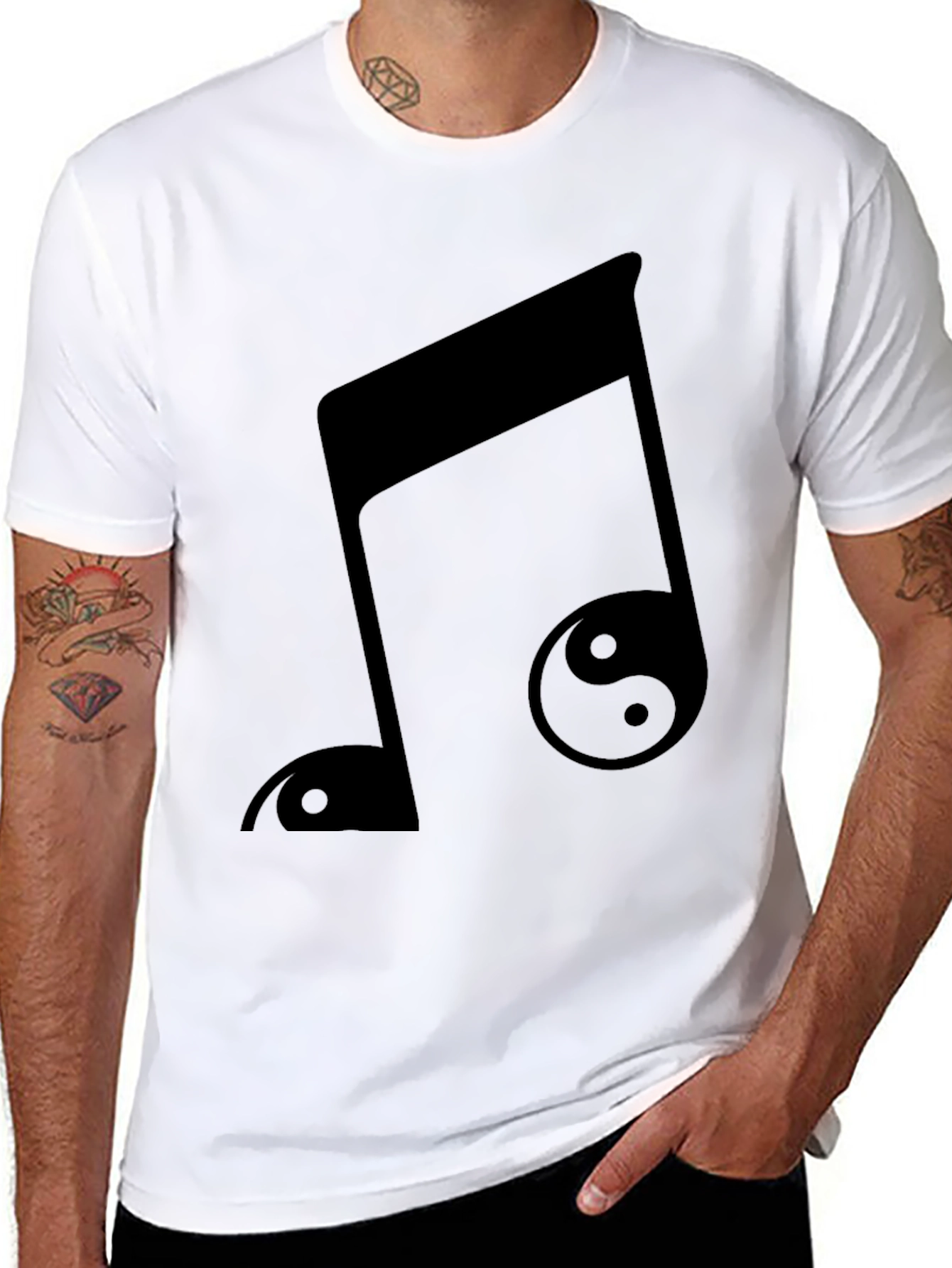 Musical Yin Yang Graphic Tee - Modern Comfort