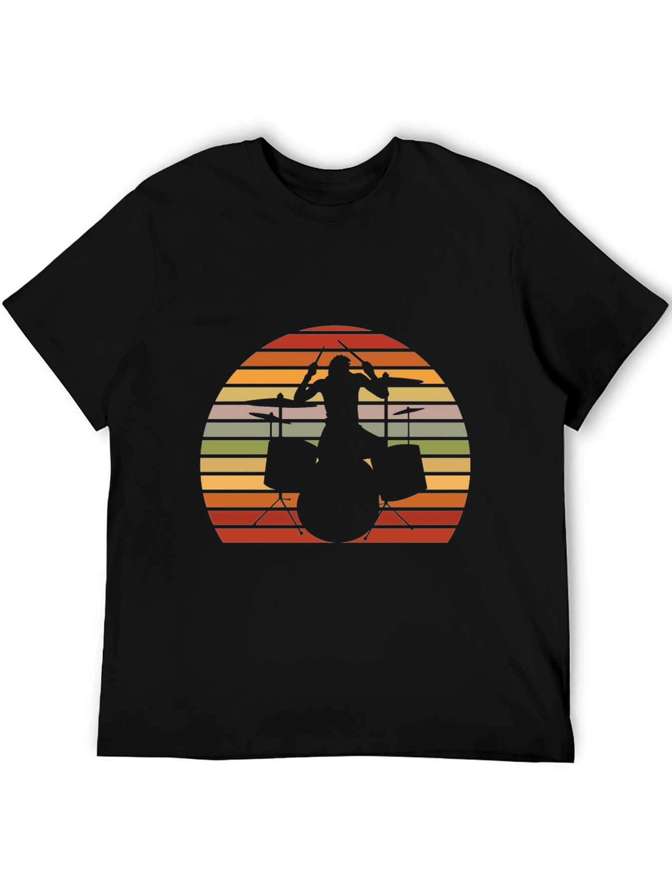 Drummer Sunset Graphic Tee - Retro Style