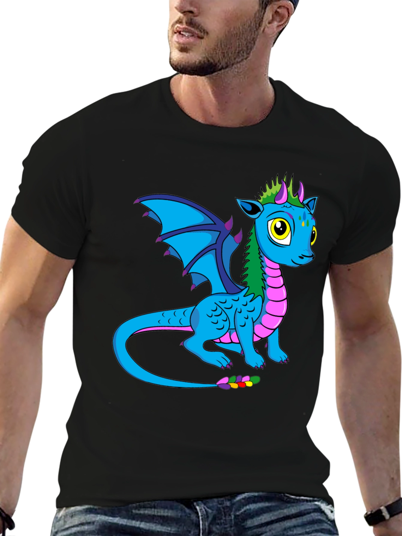 Dragon Graphic T-Shirt - Black Cotton Tee