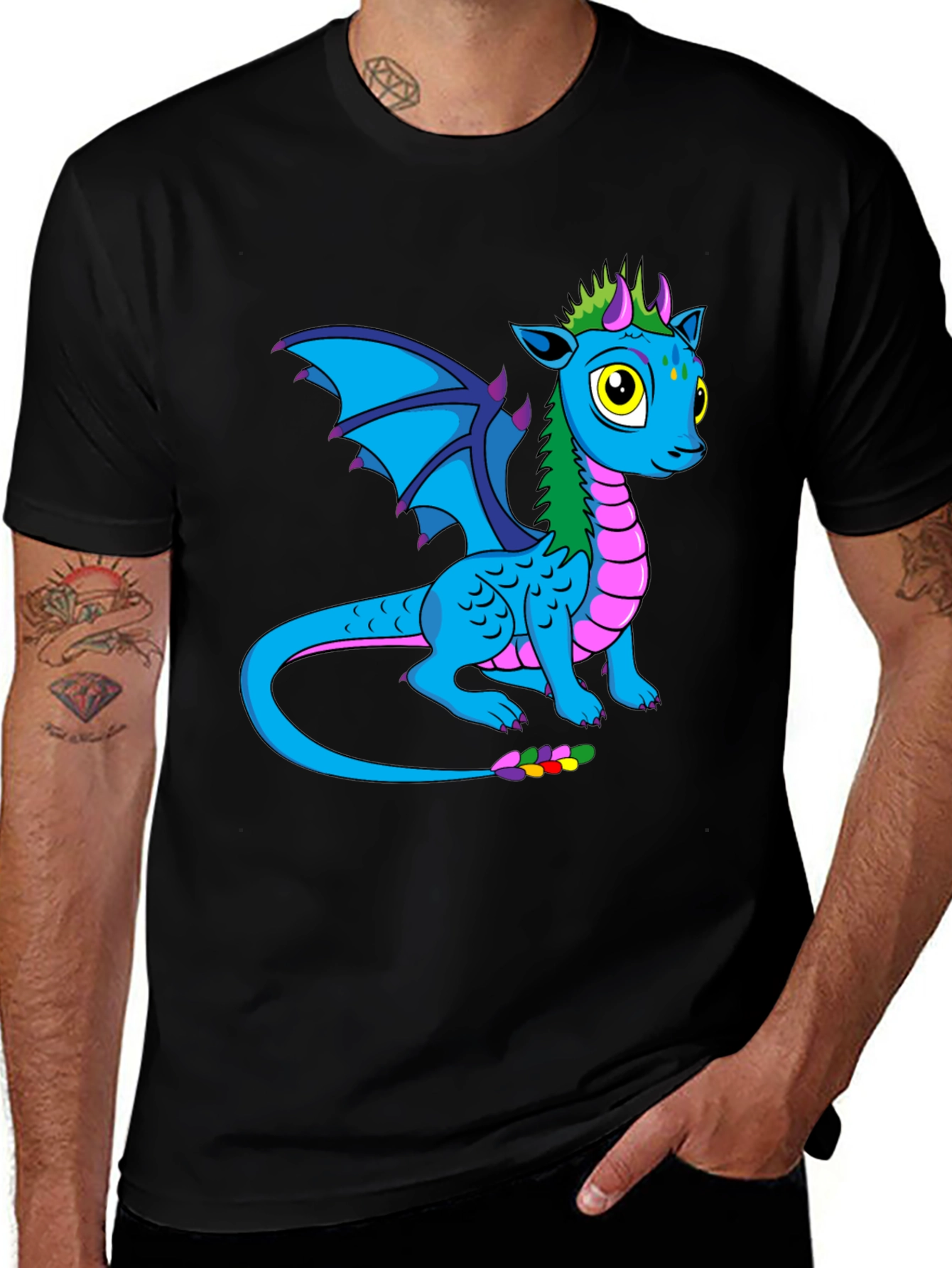 Dragon Graphic T-Shirt - Black Cotton Tee