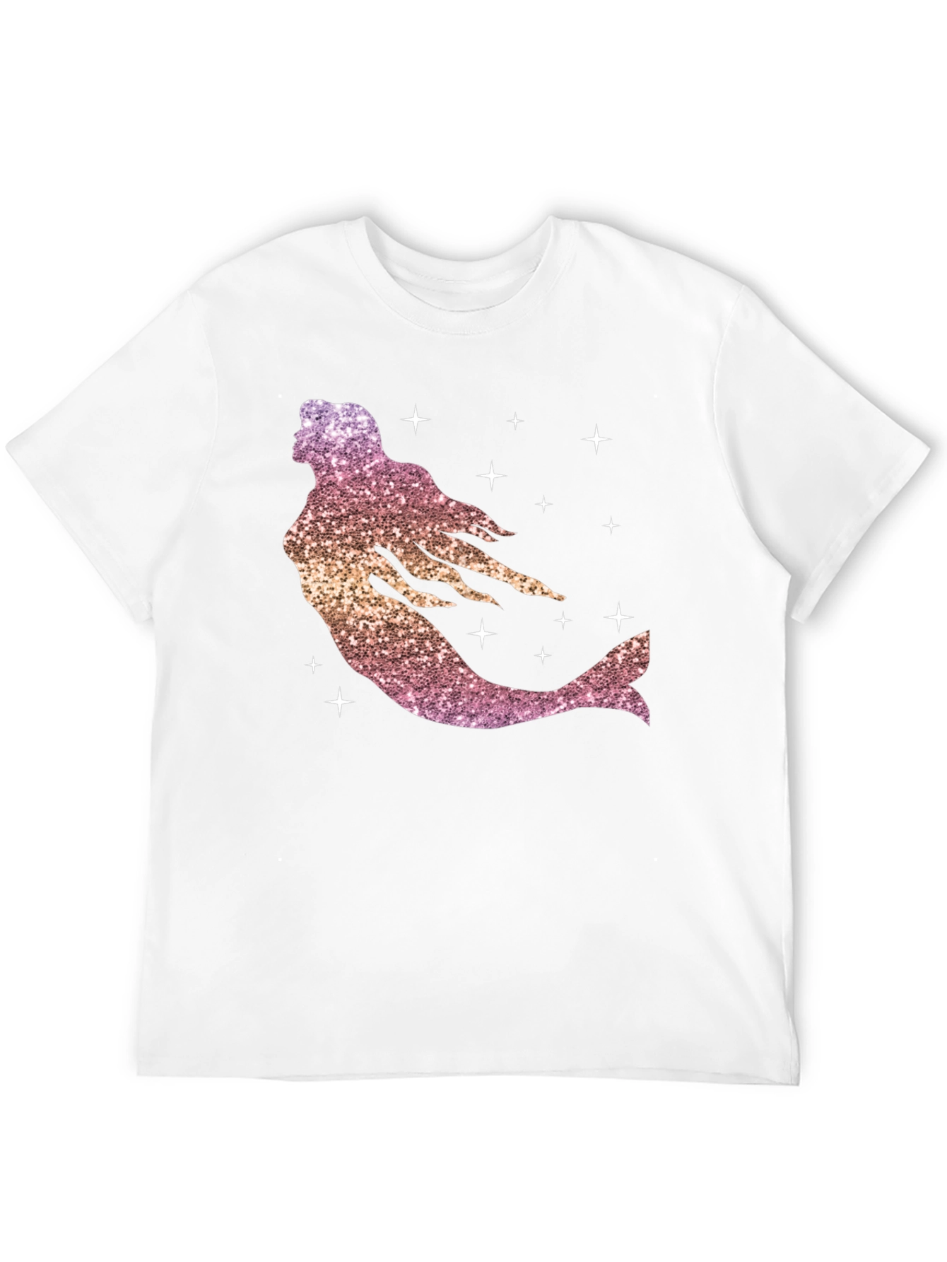 Glitter Mermaid Graphic Tee - Black