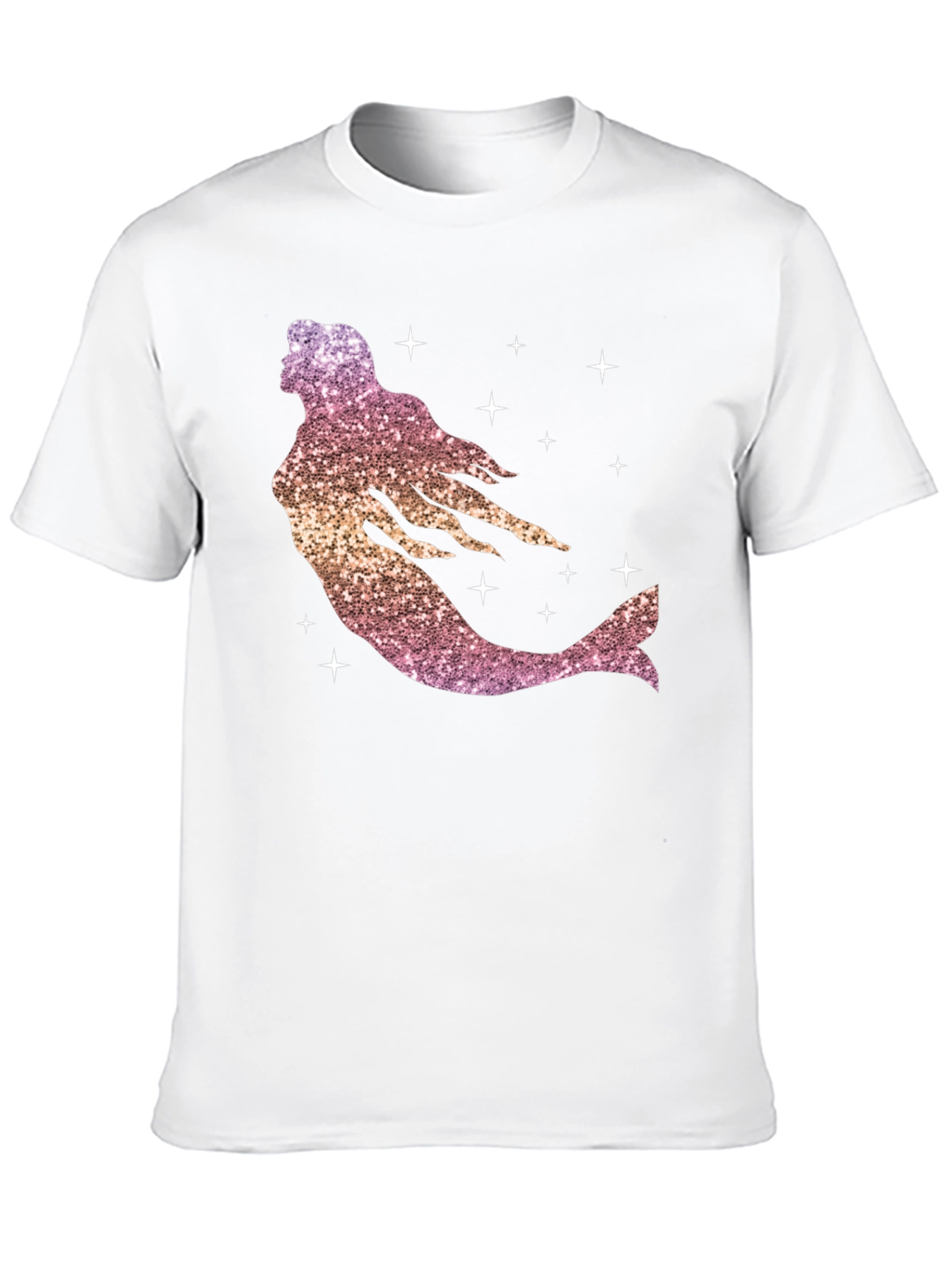 Glitter Mermaid Graphic Tee - Black