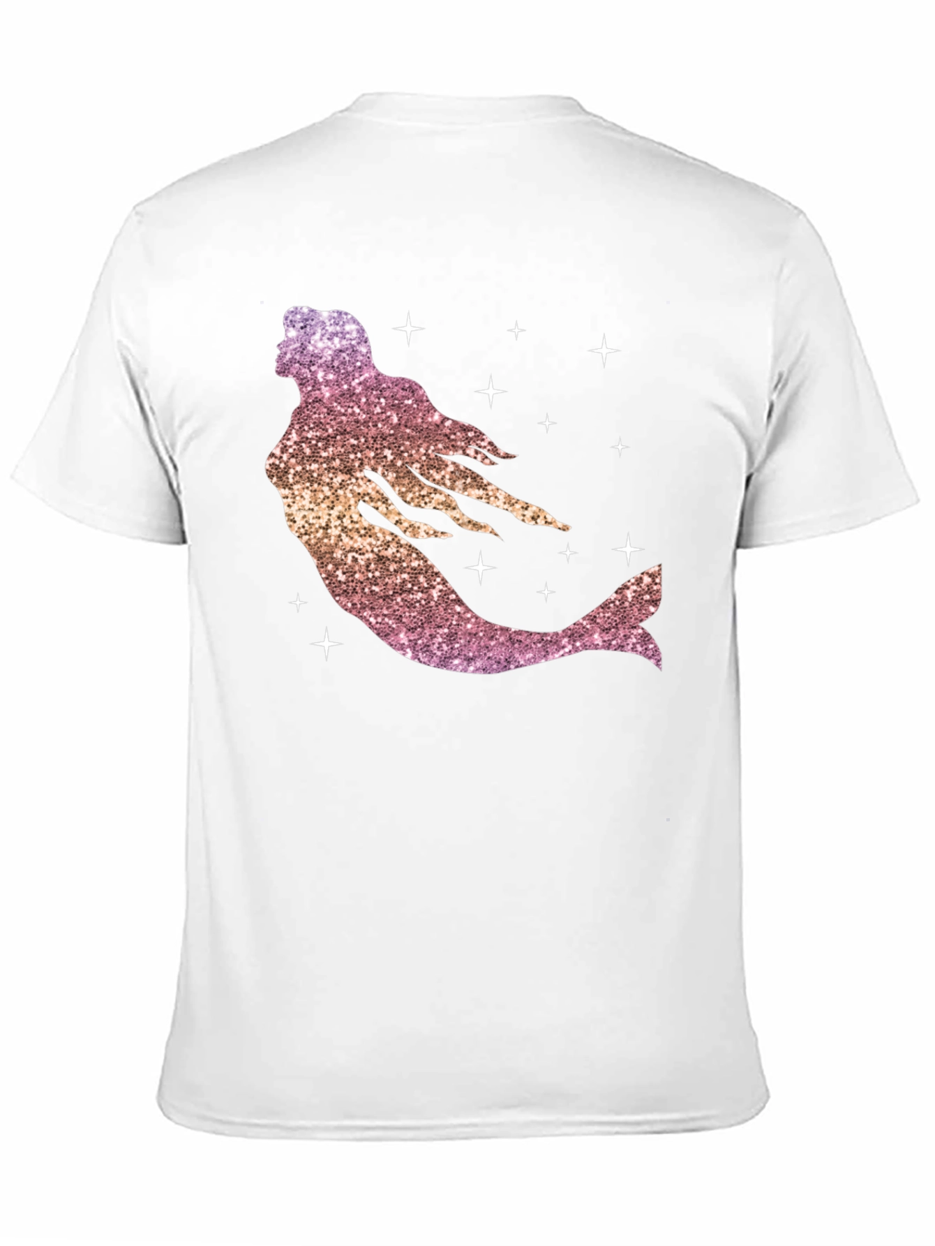 Glitter Mermaid Graphic Tee - Black