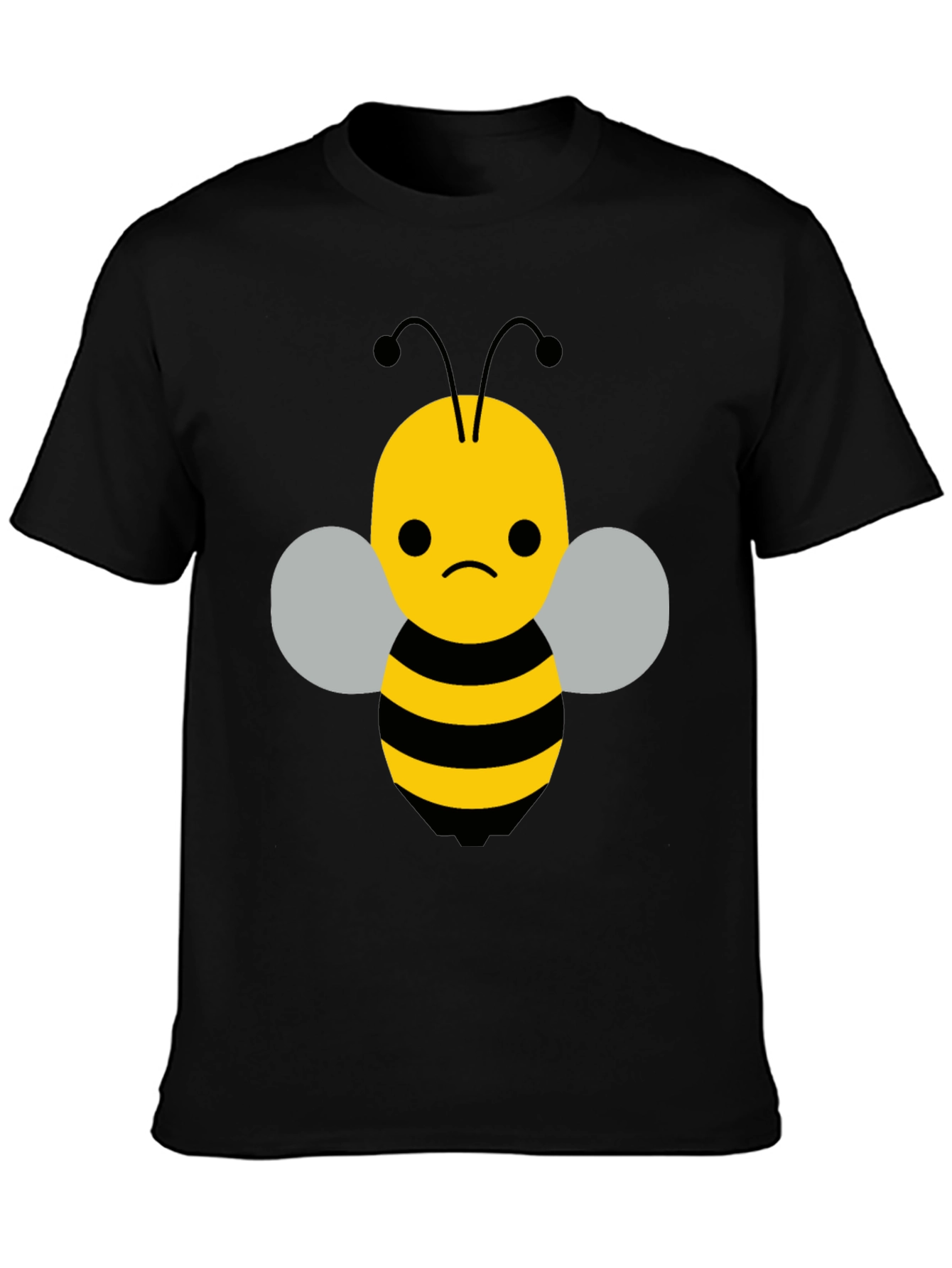 Sad Bee Graphic Tee - Black Cotton Blend T-Shirt