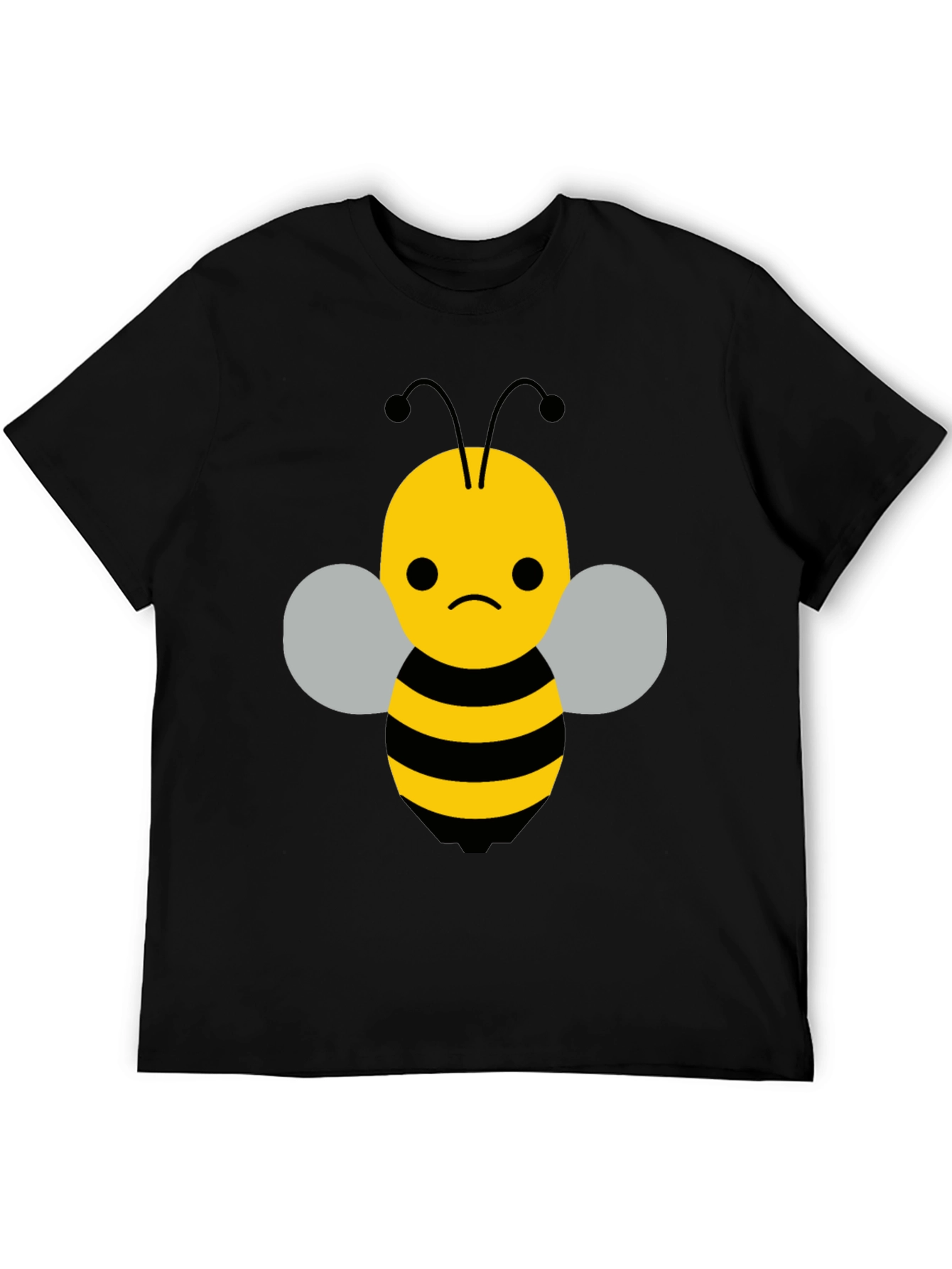 Sad Bee Graphic Tee - Black Cotton Blend T-Shirt