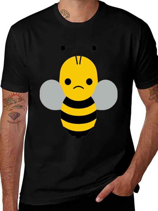 Sad Bee Graphic Tee - Black Cotton Blend T-Shirt