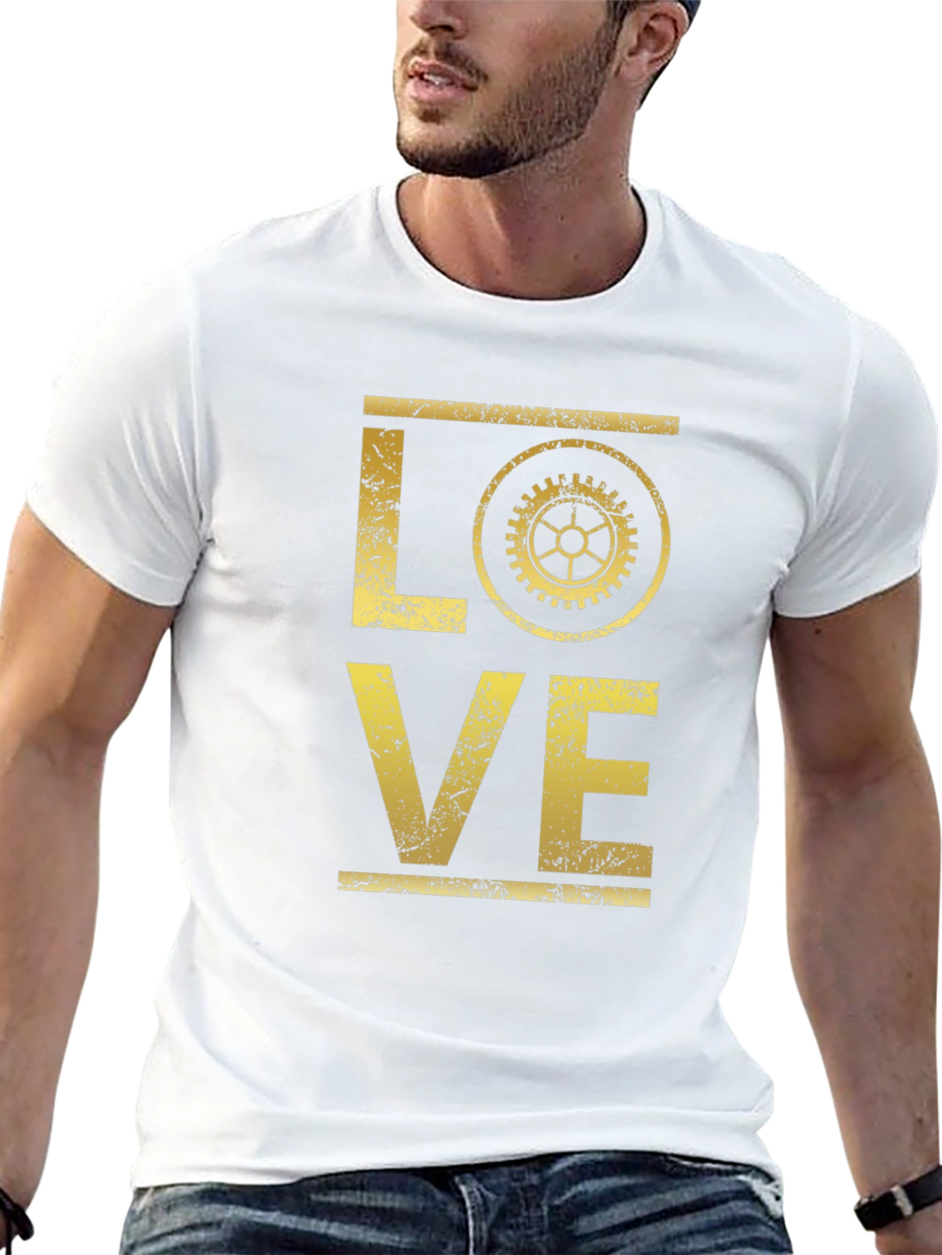Steampunk LOVE Graphic T-Shirt - Gear Design