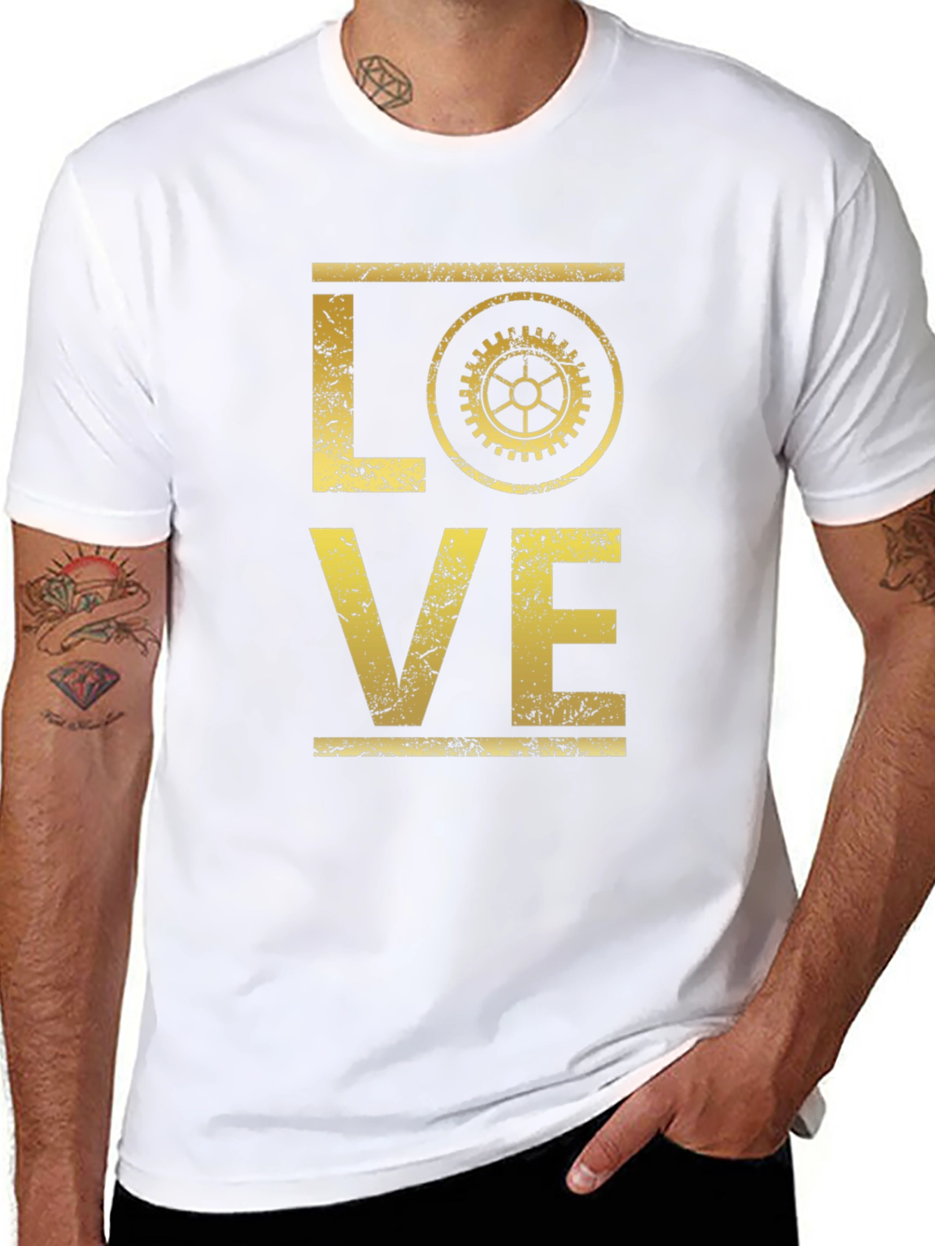 Steampunk LOVE Graphic T-Shirt - Gear Design