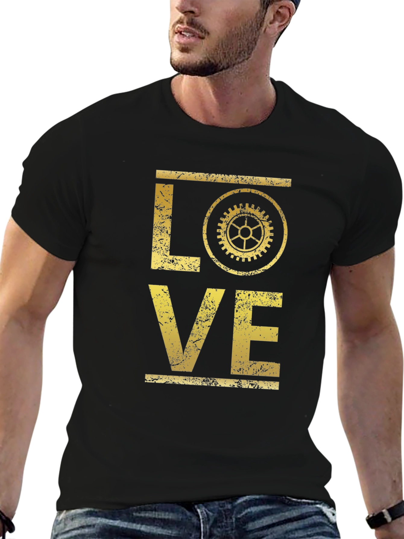 Steampunk LOVE Graphic T-Shirt - Gear Design