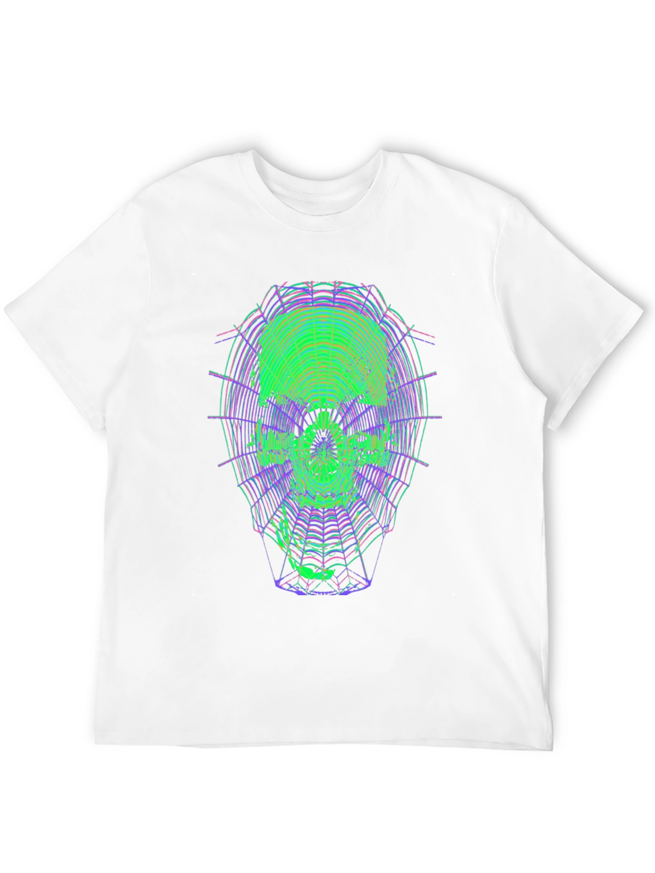 Neon Skull Web Graphic Tee - Unique Design
