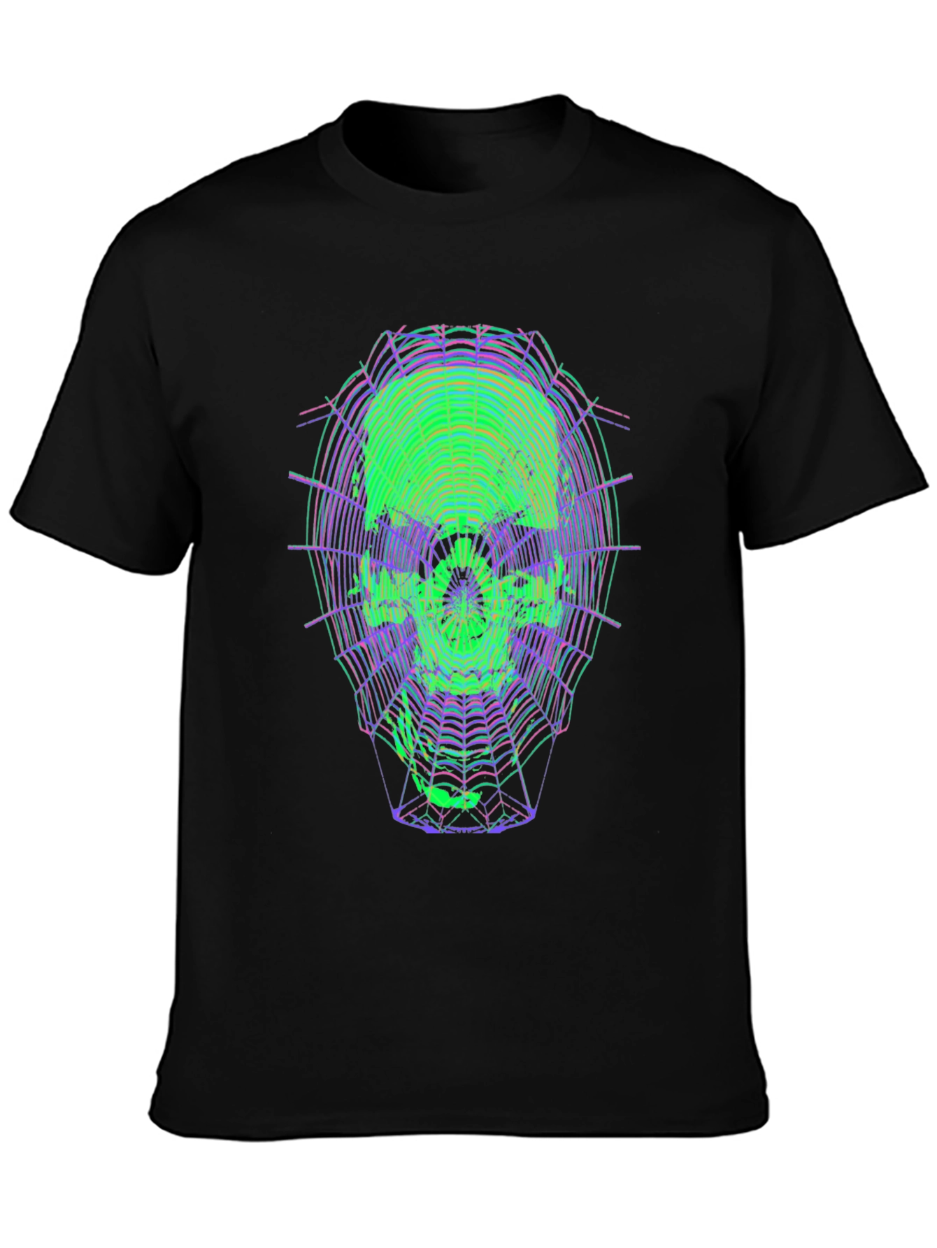 Neon Skull Web Graphic Tee - Unique Design