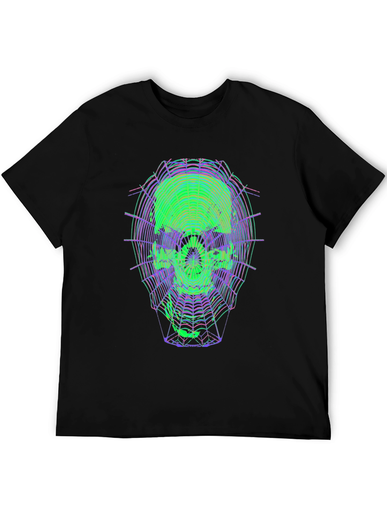 Neon Skull Web Graphic Tee - Unique Design