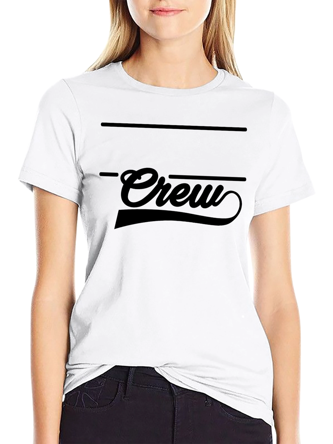 Crew Graphic Print Black T-Shirt
