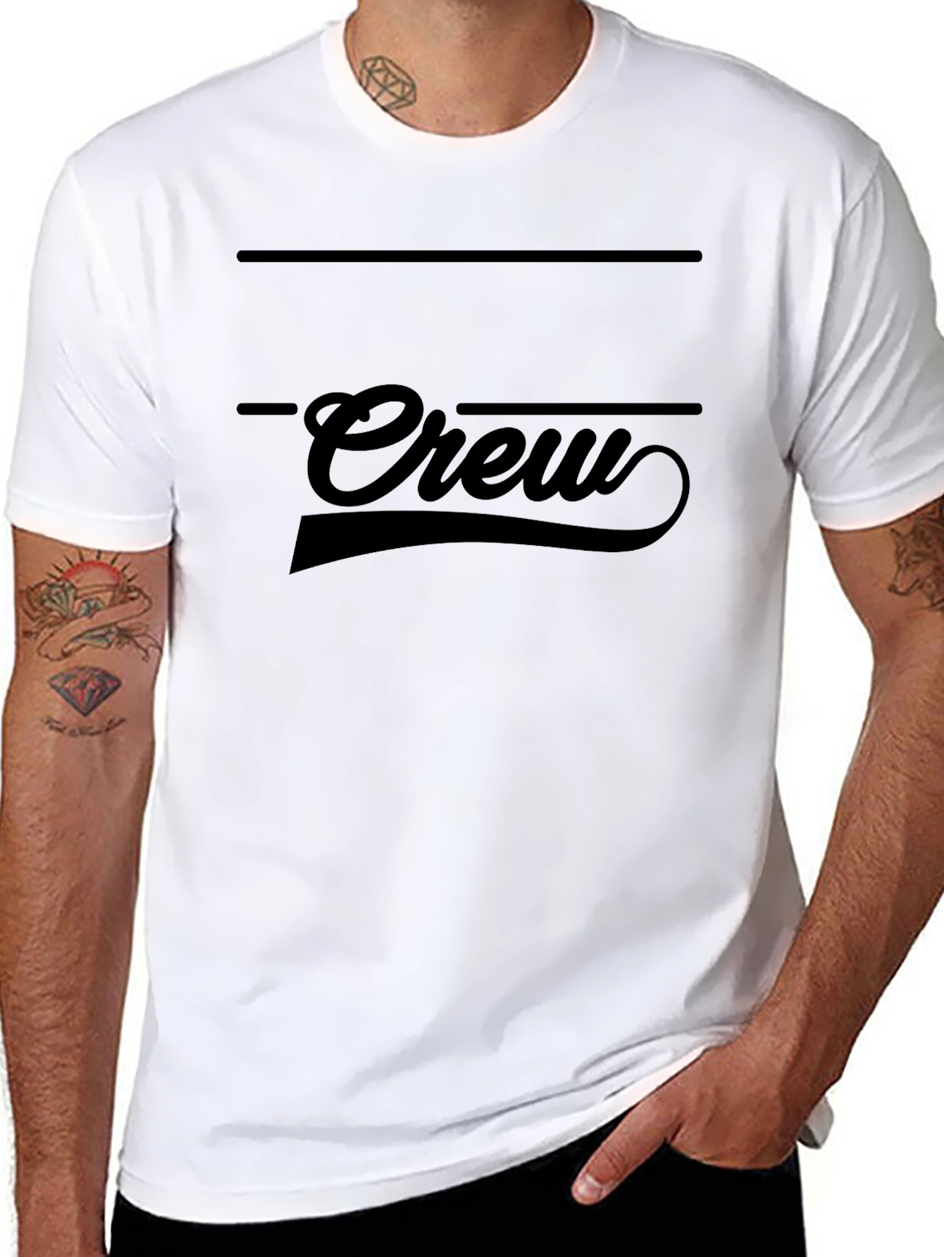 Crew Graphic Print Black T-Shirt