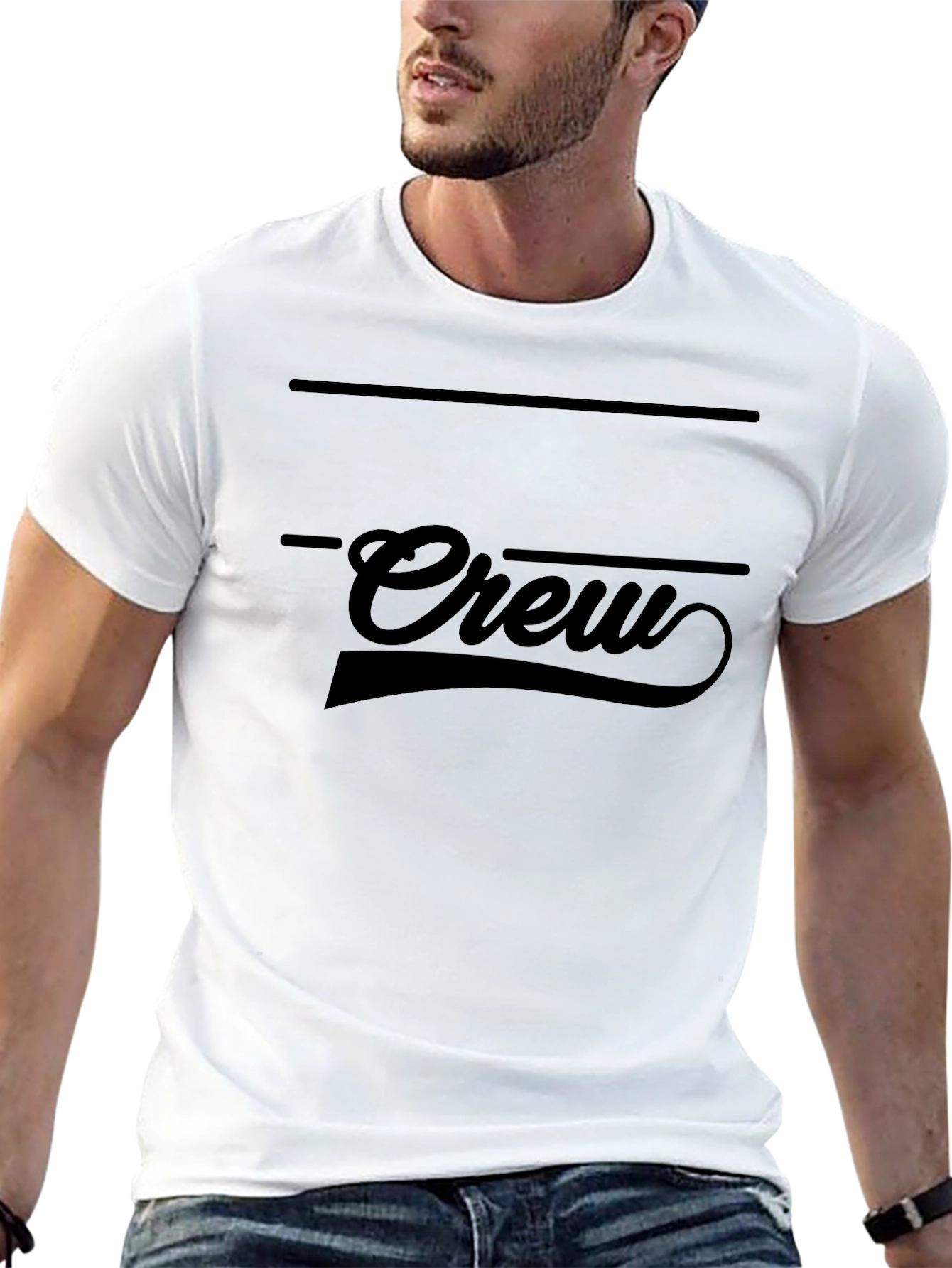 Crew Graphic Print Black T-Shirt
