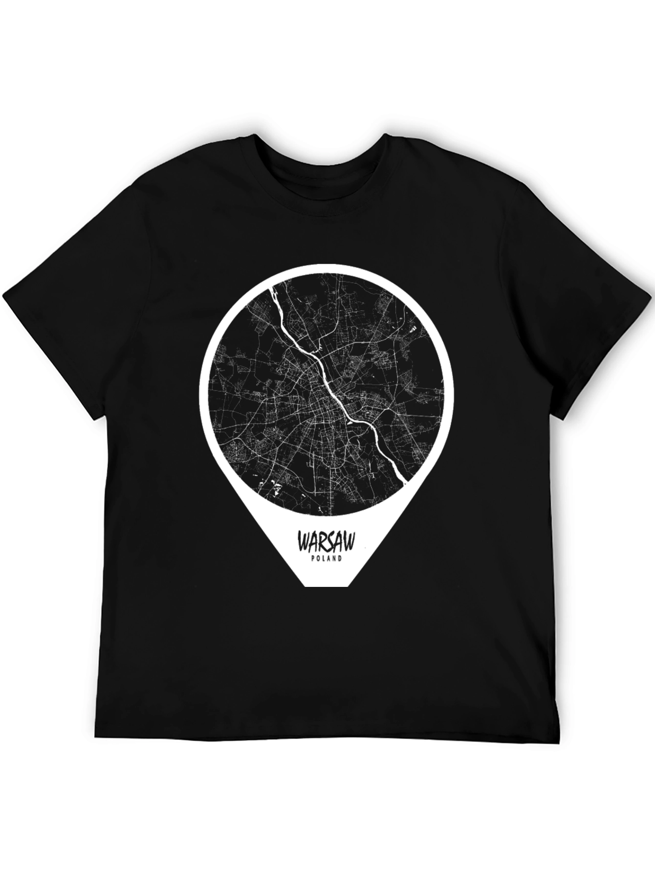 Warsaw Poland City Map T-Shirt - Stylish Travel Tee