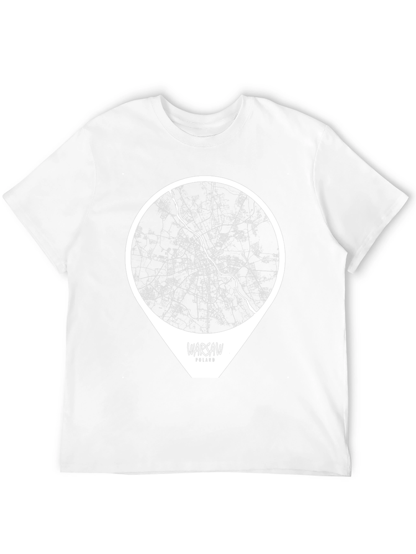 Warsaw Poland City Map T-Shirt - Stylish Travel Tee