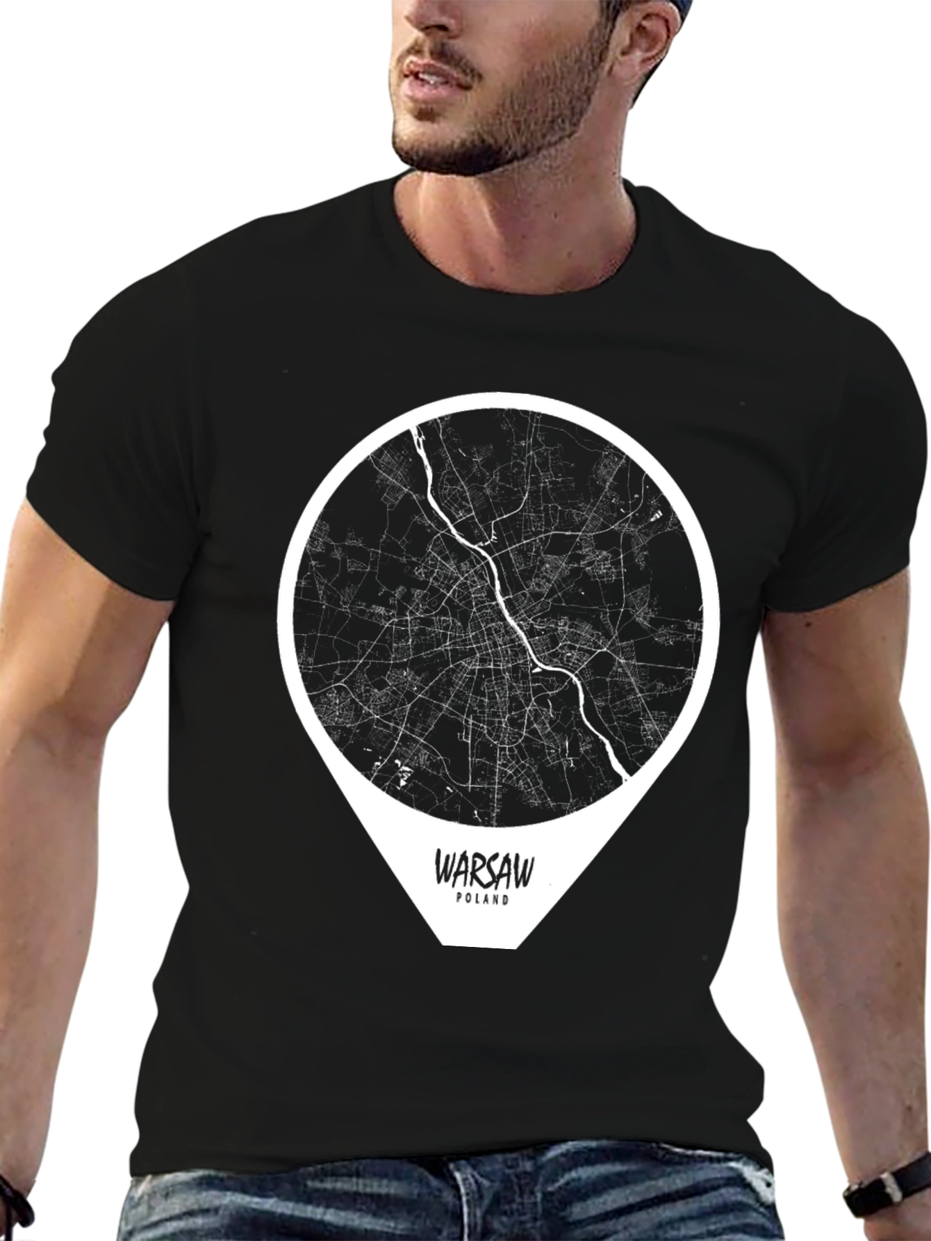 Warsaw Poland City Map T-Shirt - Stylish Travel Tee